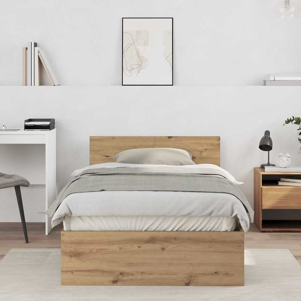 Krevetna konstrukcija Umjetnički hrast 203 x 104 x 70 cm