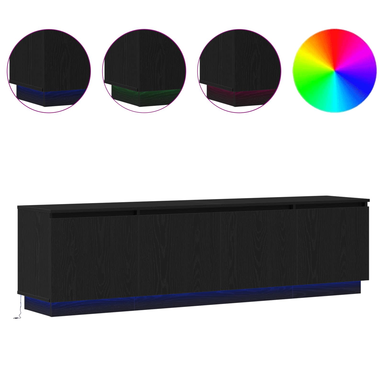 TV ormar Crni hrast 180 x 38 x 49 cm Konstruirano drvo
