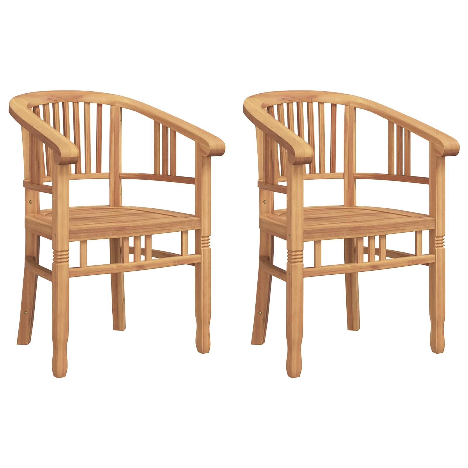 Stolica 2 pcs Smeđa 63 x 58 x 89 cm Čvrsto teak drvo