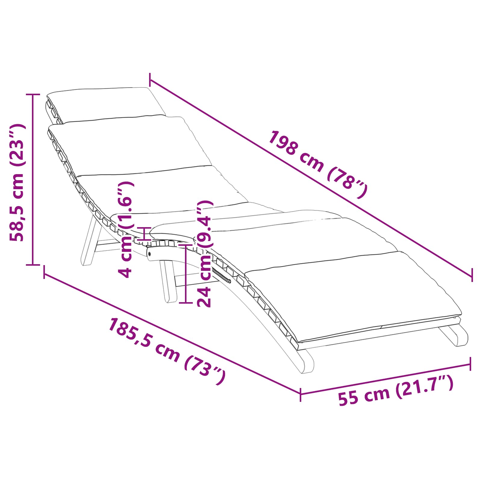 Suncobran za vrt Smeđa 198 x 55 x 58,5 cm Čvrsto teak drvo