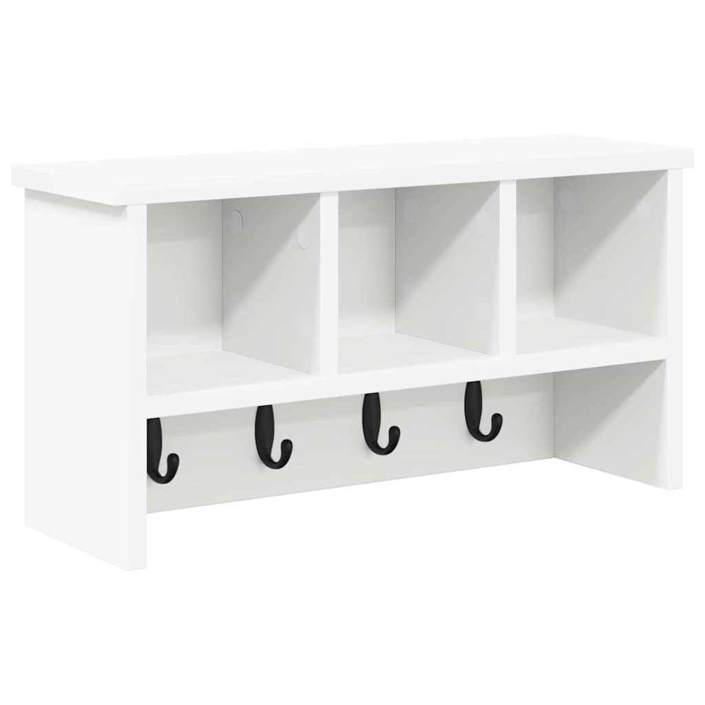 Vješalica za kapute na zidu s policom Bijelo 50 x 16 x 26 cm