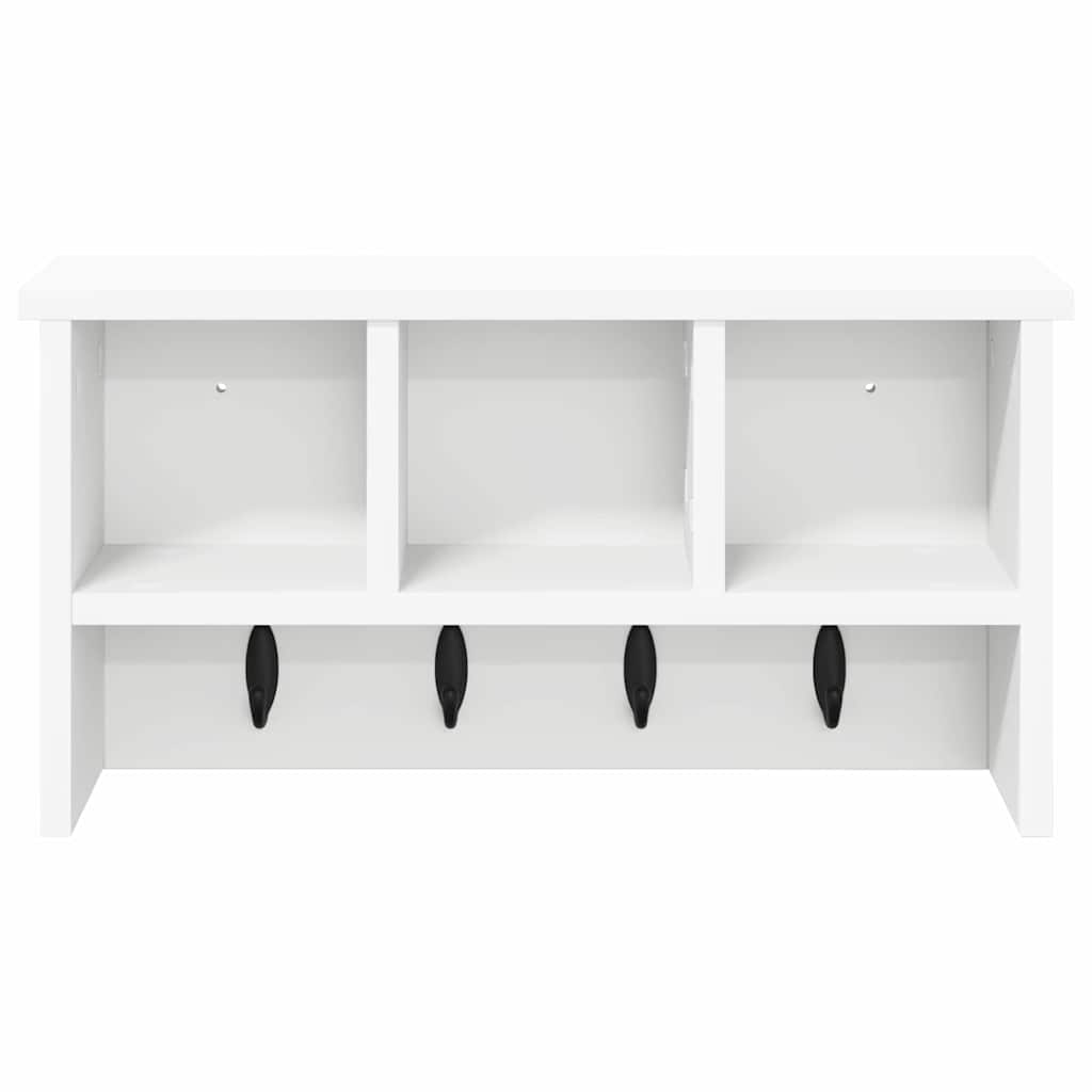 Vješalica za kapute na zidu s policom Bijelo 50 x 16 x 26 cm