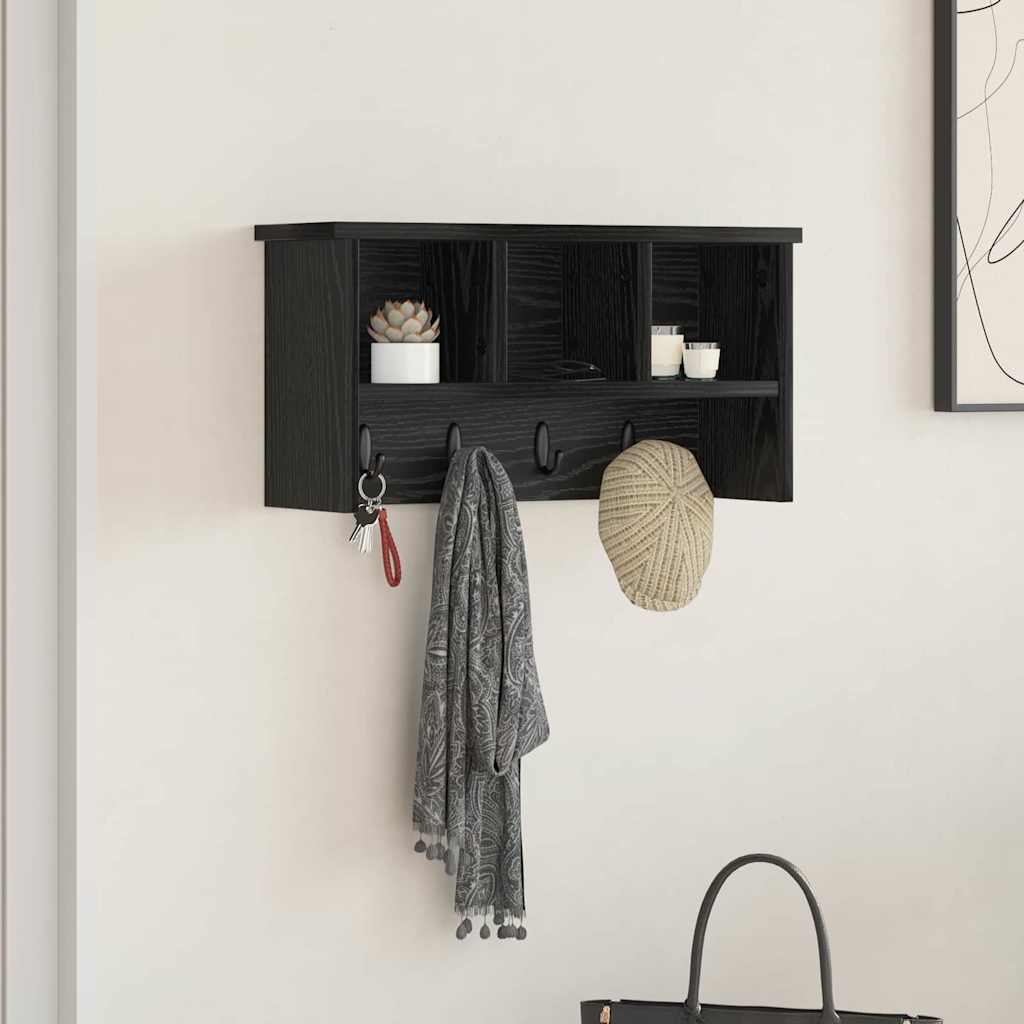 Vješalica za kapute na zidu Zidne Crni hrast 50 x 16 x 26 cm