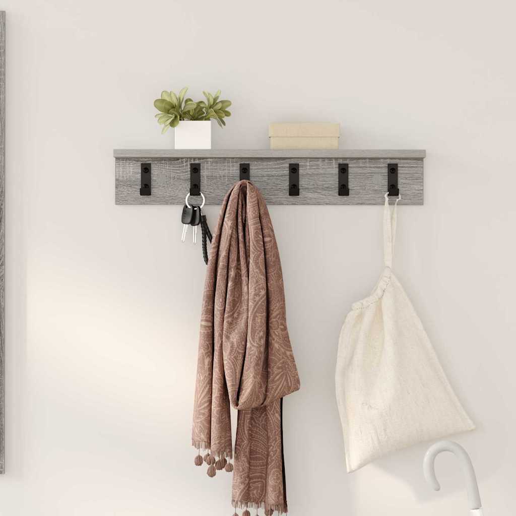 Vješalica za kapute na zidu Siva Sonoma 60 x 10,5 x 10,5 cm