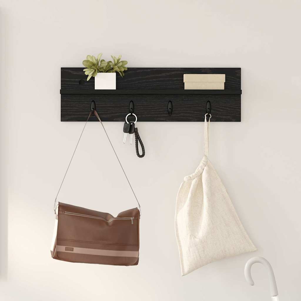 Vješalica za kapute na zidu Zidne Crni hrast 60 x 10,5 x 18 cm