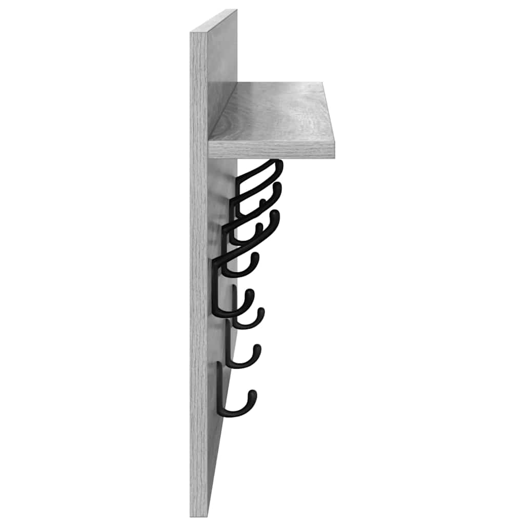 Vješalica za kapute na zidu Zidne Siva Sonoma 60 x 40 x 12 cm