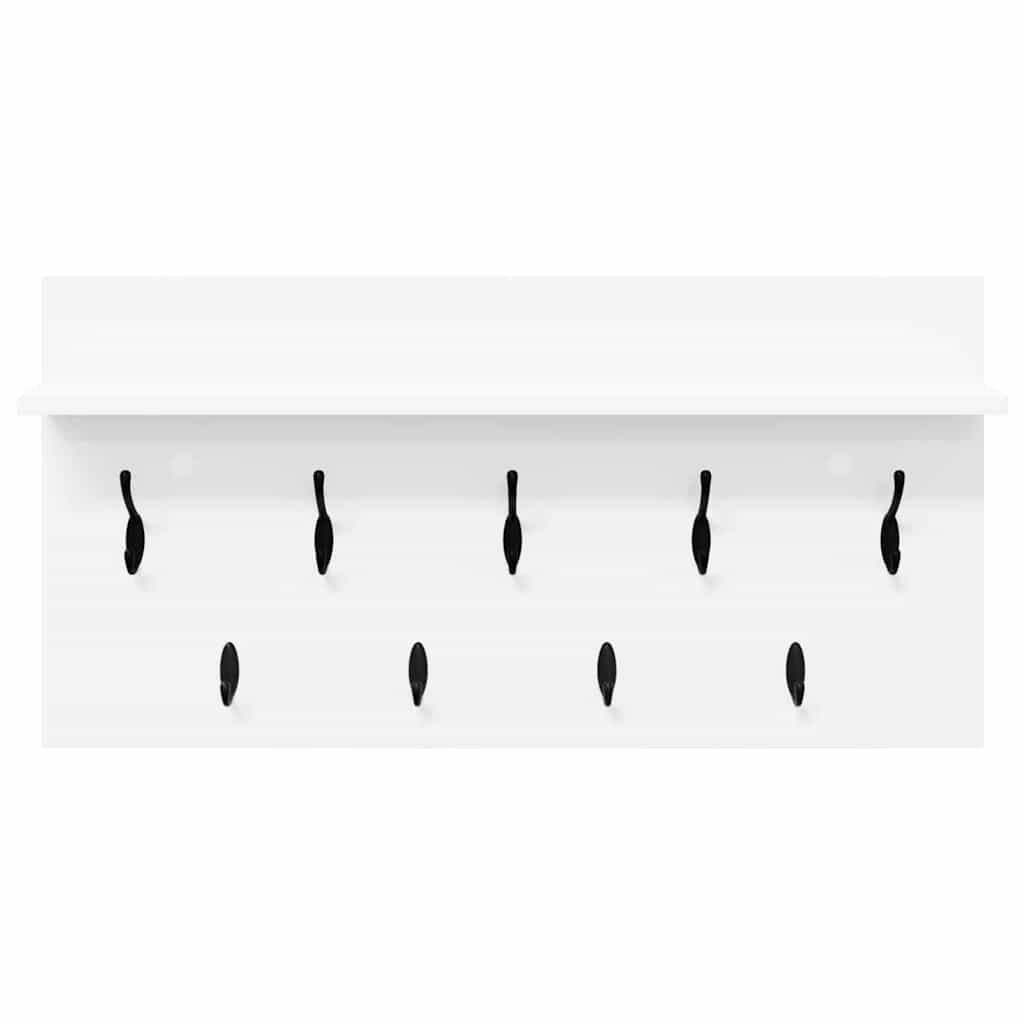 Vješalica za kapute na zidu s policom Bijelo 80 x 40 x 12 cm