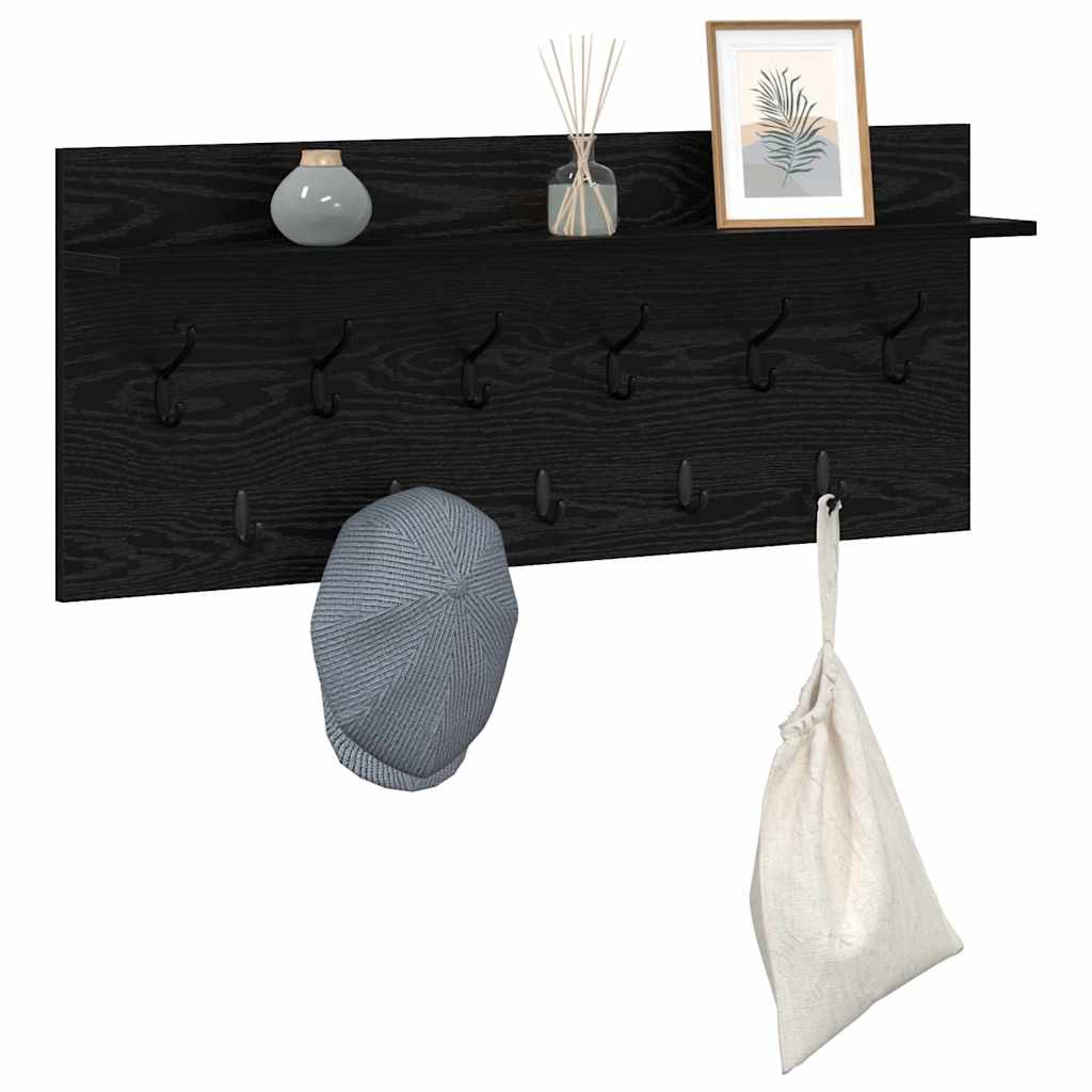 Vješalica za kapute na zidu Zidne Crni hrast 100 x 40 x 12 cm