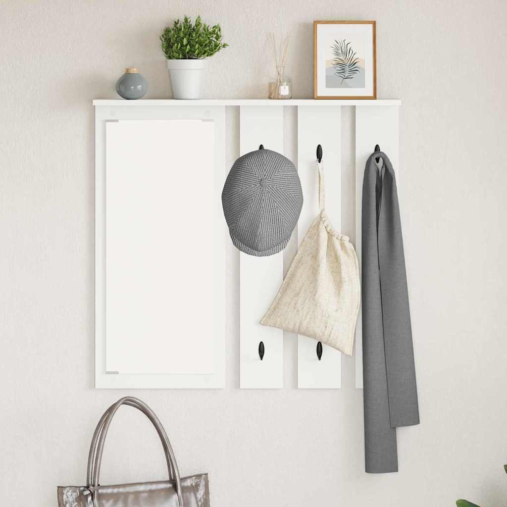 Vješalica za kapute na zidu s policom Bijelo 84 x 10 x 80 cm