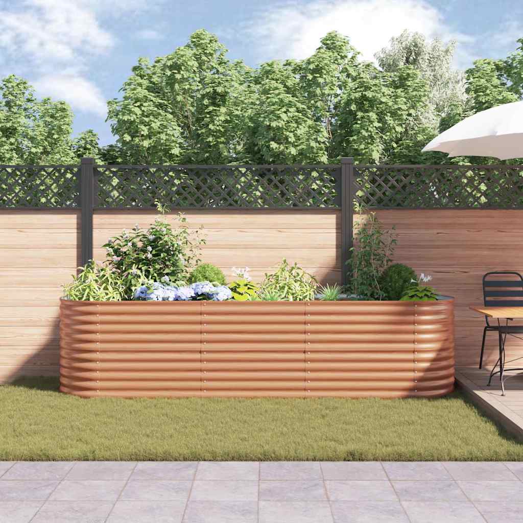 Povišena gredica Smeđa 320 x 80 x 81 cm Čelik