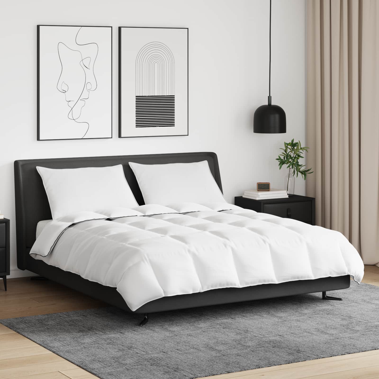Zimska pokrivača s jastukom 3 pcs Bijelo Perje