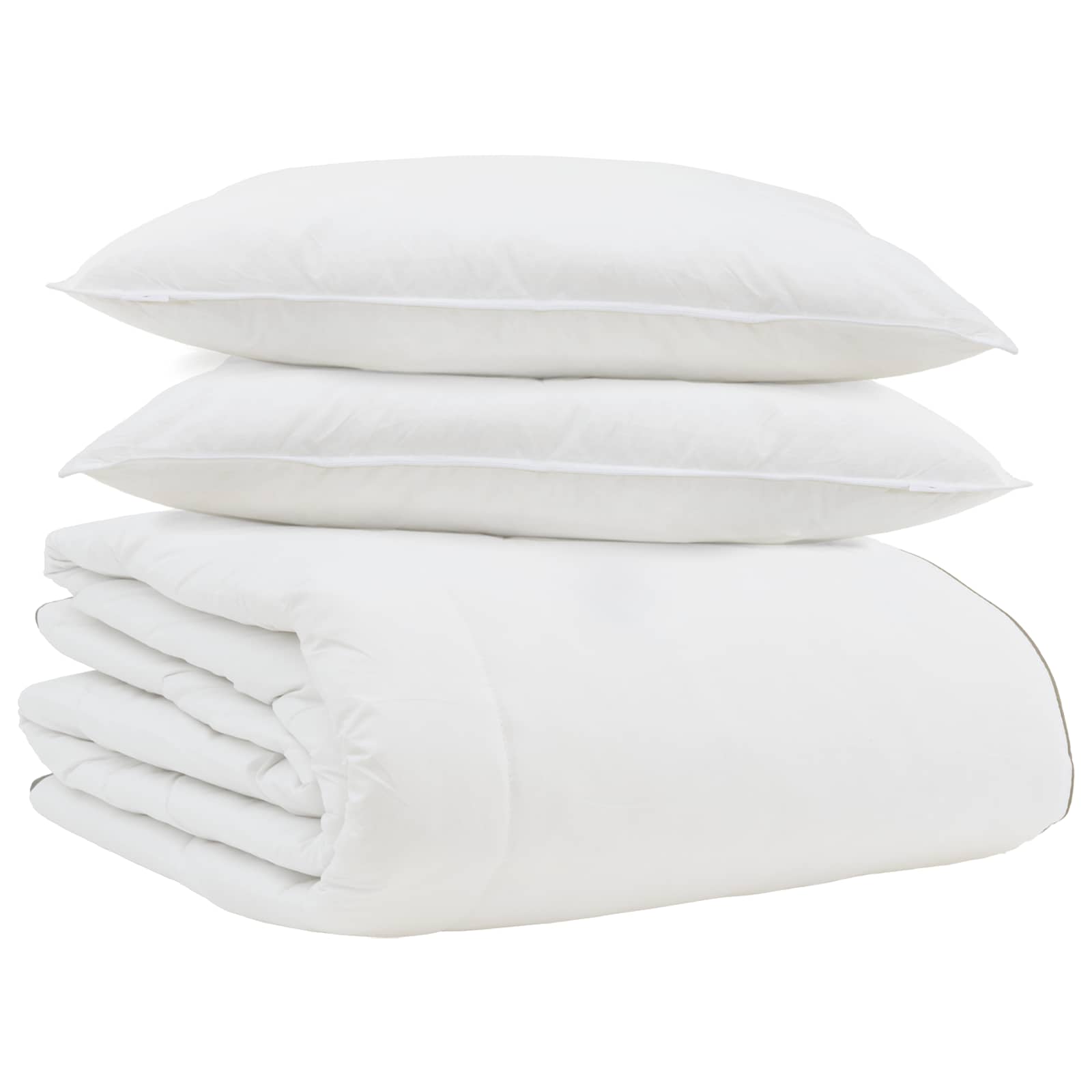 Zimska pokrivača s jastukom 3 pcs Bijelo Perje