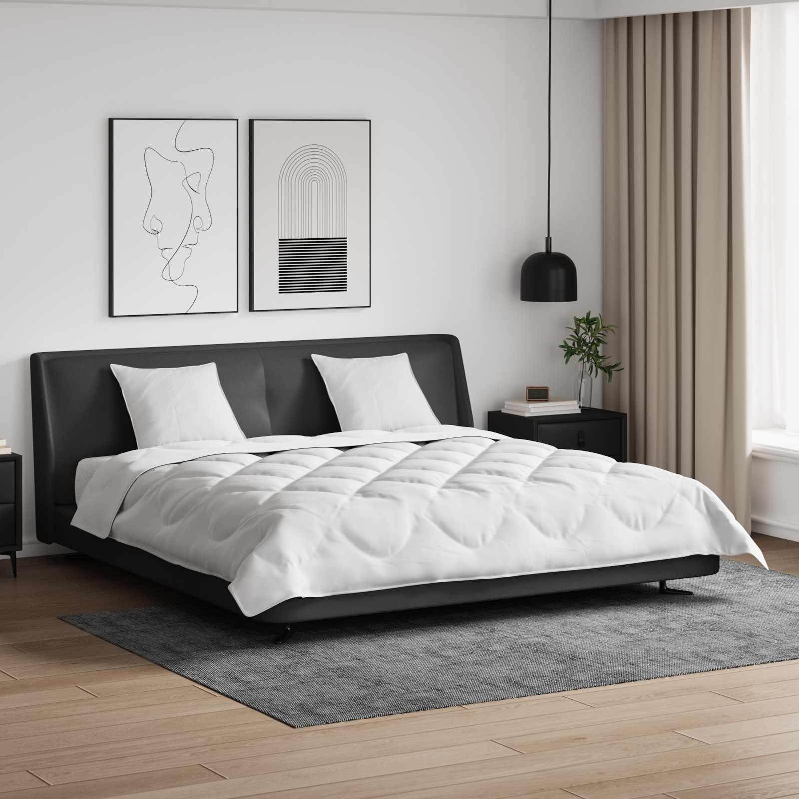 Duvet za sve sezone s jastukom 3 pcs Bijelo Mikrovlakna