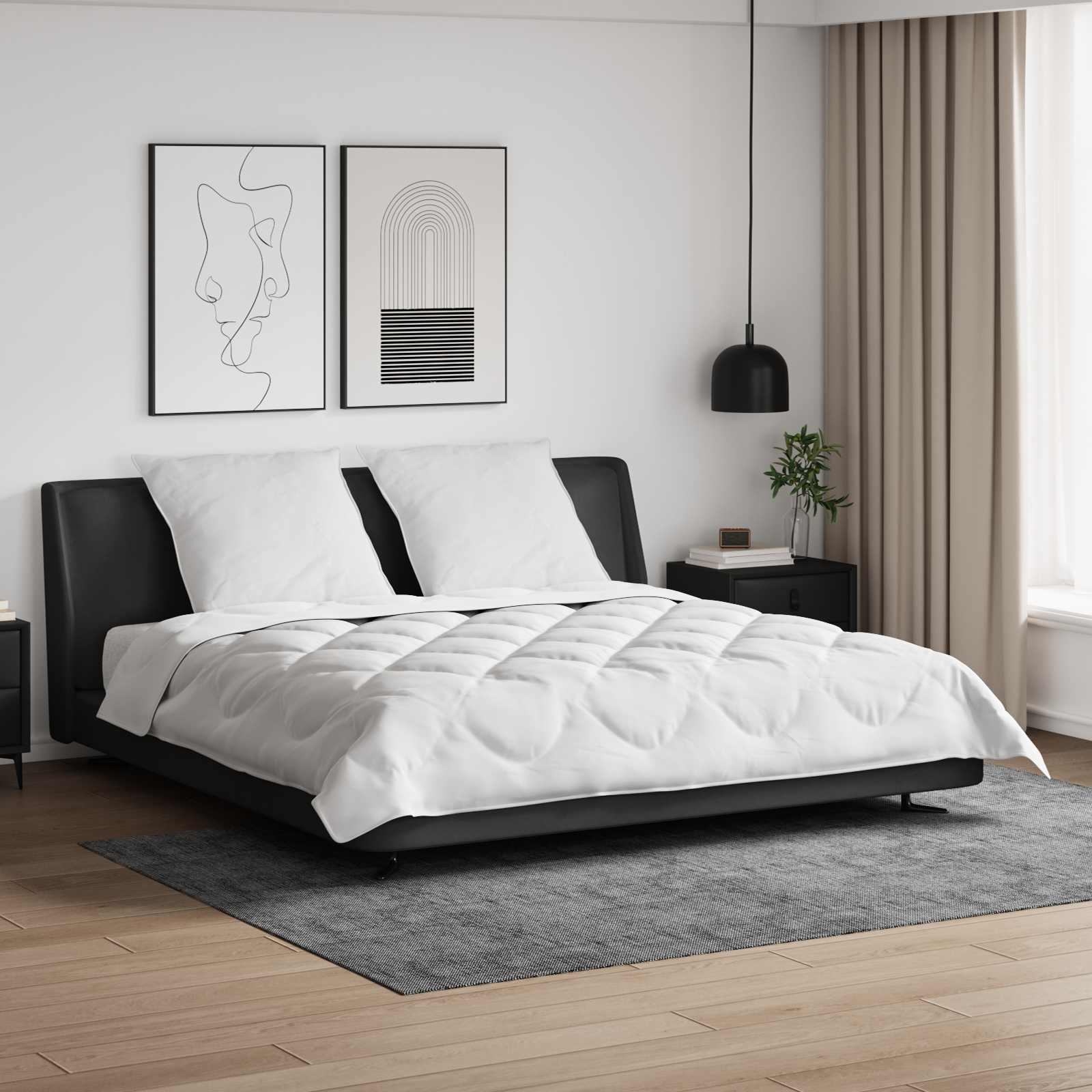 Duvet za sve sezone s jastukom 3 pcs Bijelo Mikrovlakna