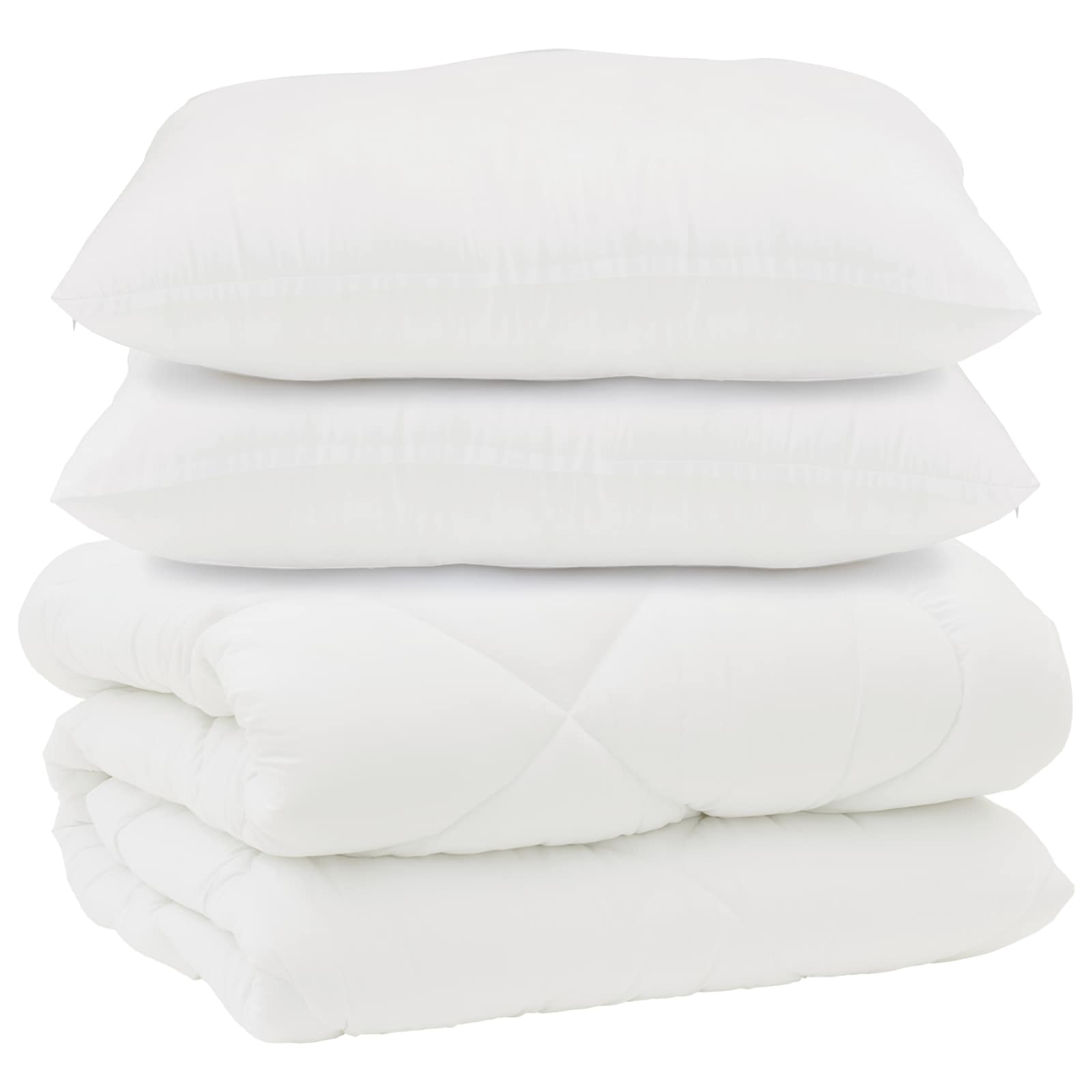 Duvet s jastucima s jastukom 3 pcs Bijelo Mikrofibra i Pero