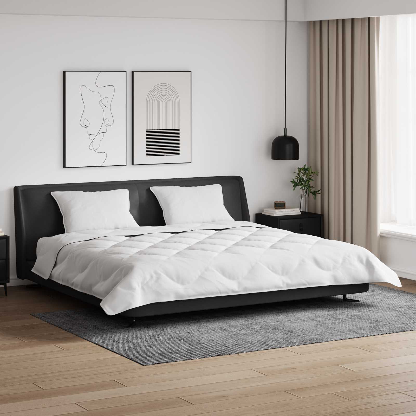 Duvet s jastucima s jastukom 3 pcs Bijelo Mikrofibra i Pero
