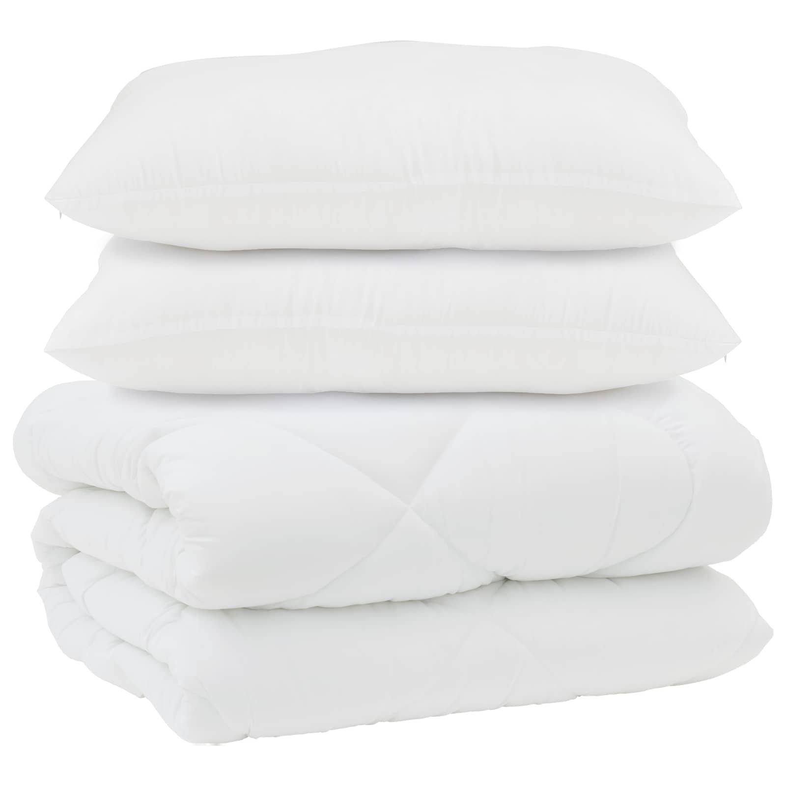 Duvet s jastucima s jastukom 3 pcs Bijelo Mikrofibra i Pero