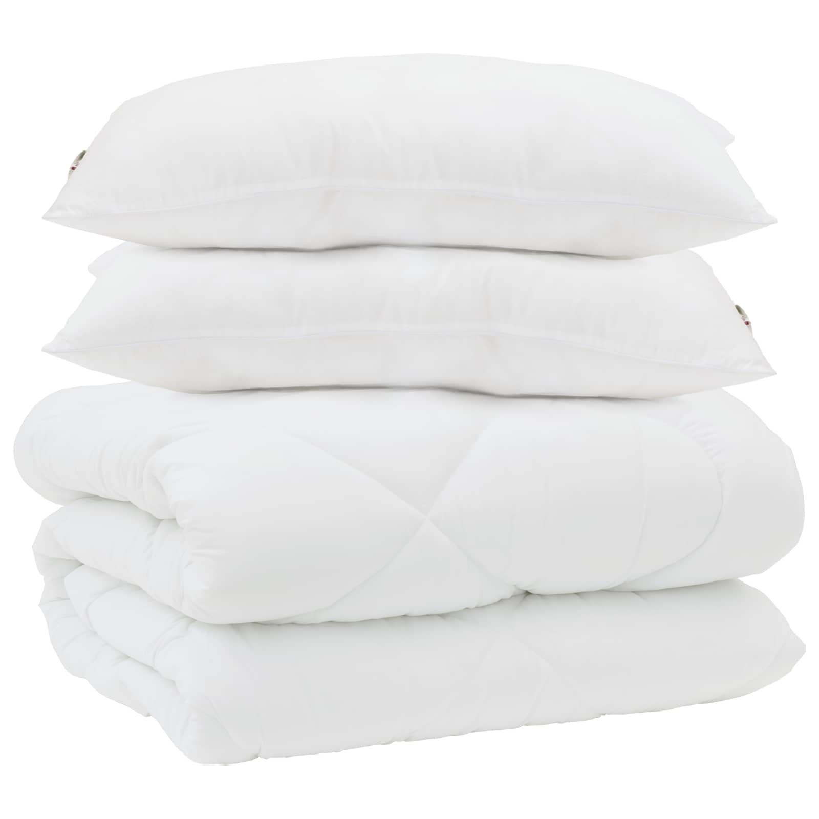 Duvet s jastucima s jastukom 3 pcs Bijelo Mikrofibra i Pero