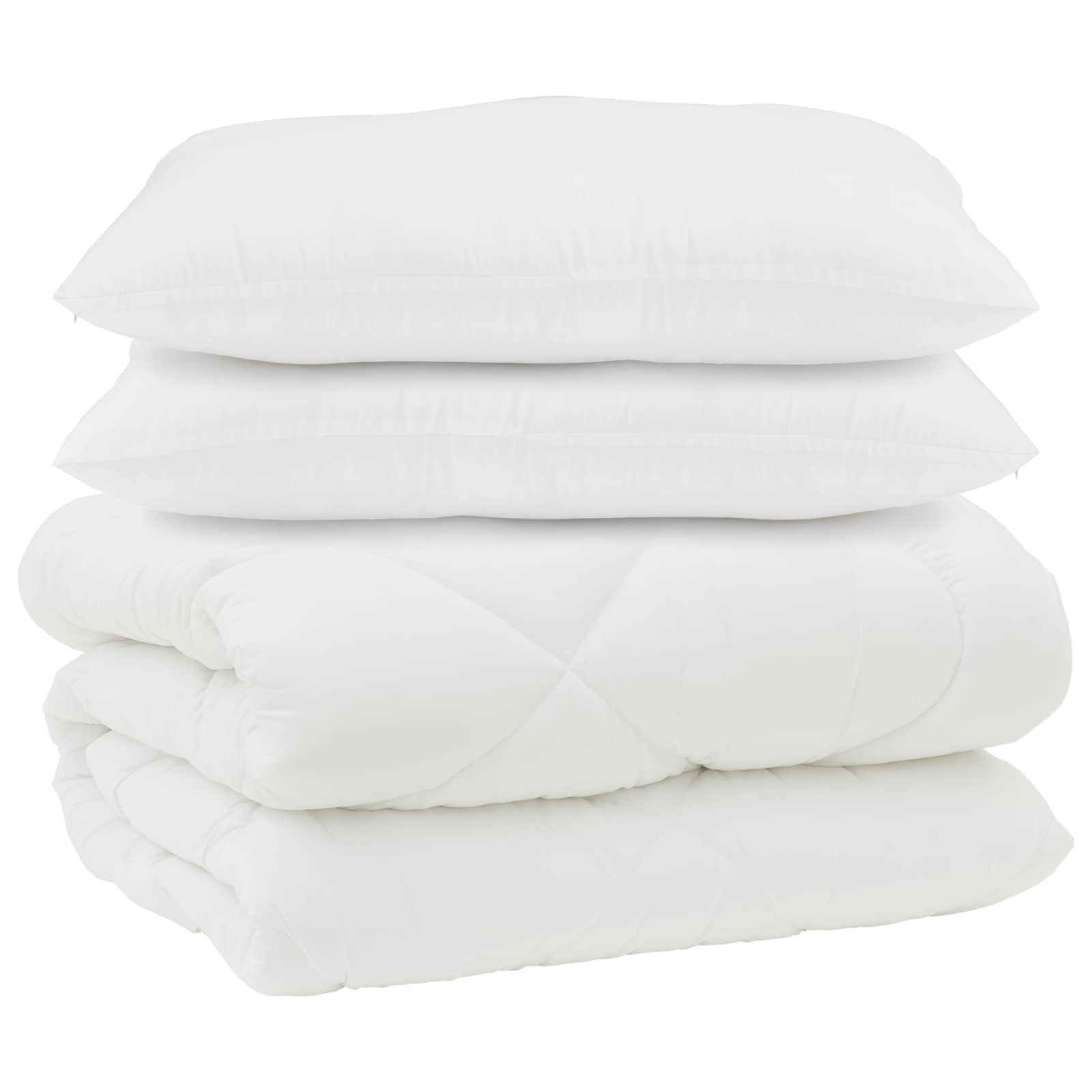 Duvet s jastucima s jastukom 3 pcs Bijelo Mikrofibra i Pero