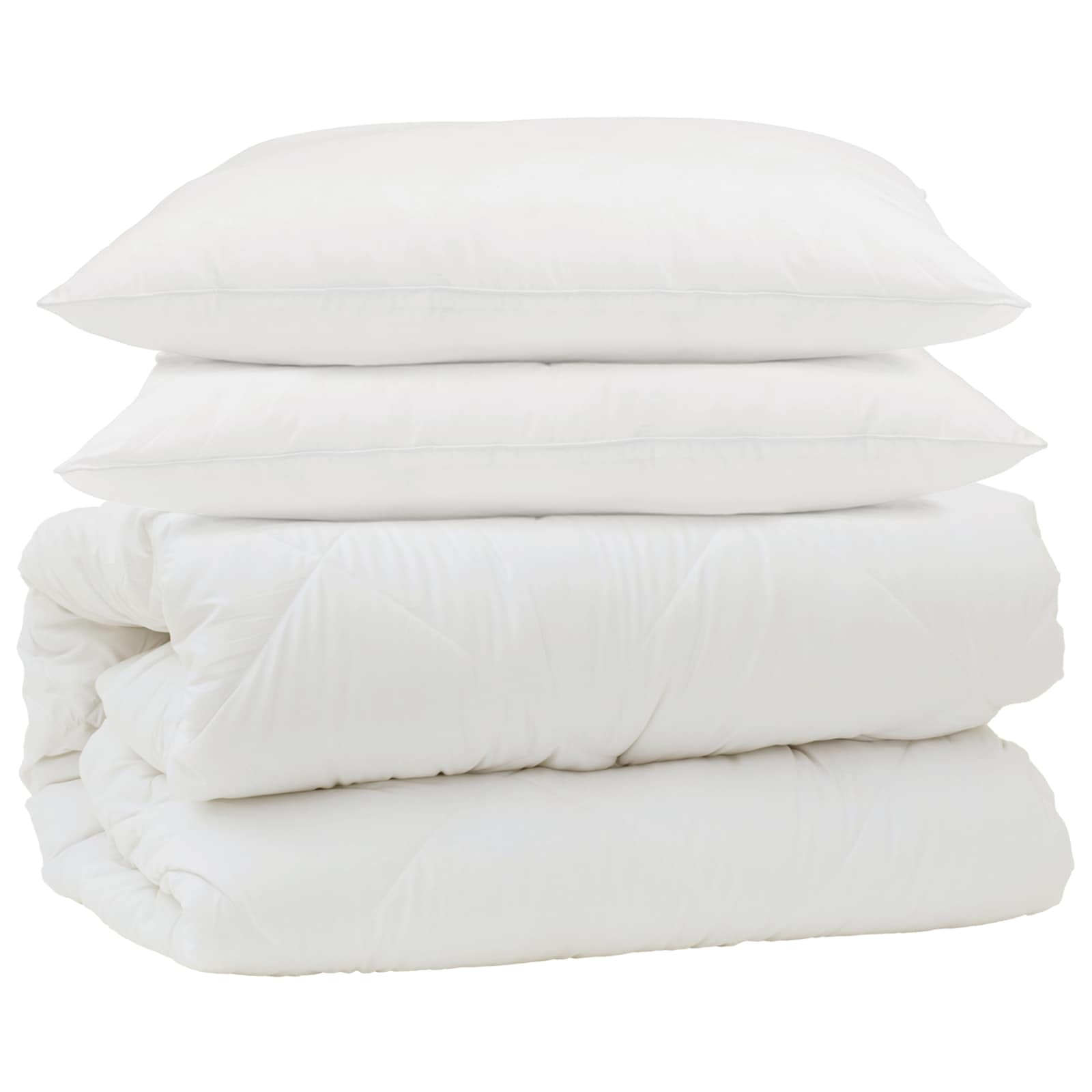 Set deka s jastukom 3 pcs Bijelo Mikrofibra i Pero