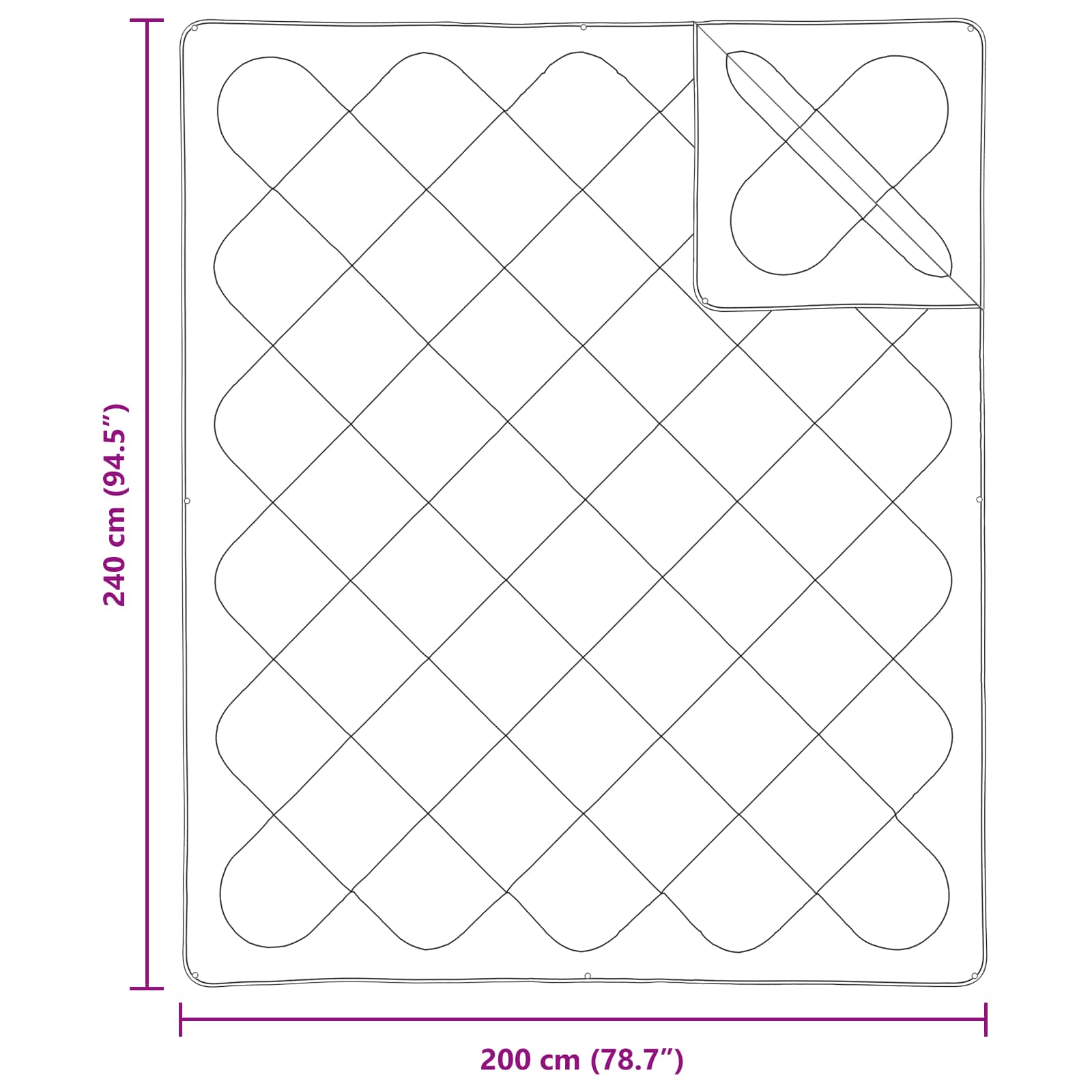 Set deka s jastukom 3 pcs Bijelo Mikrofibra i Pero