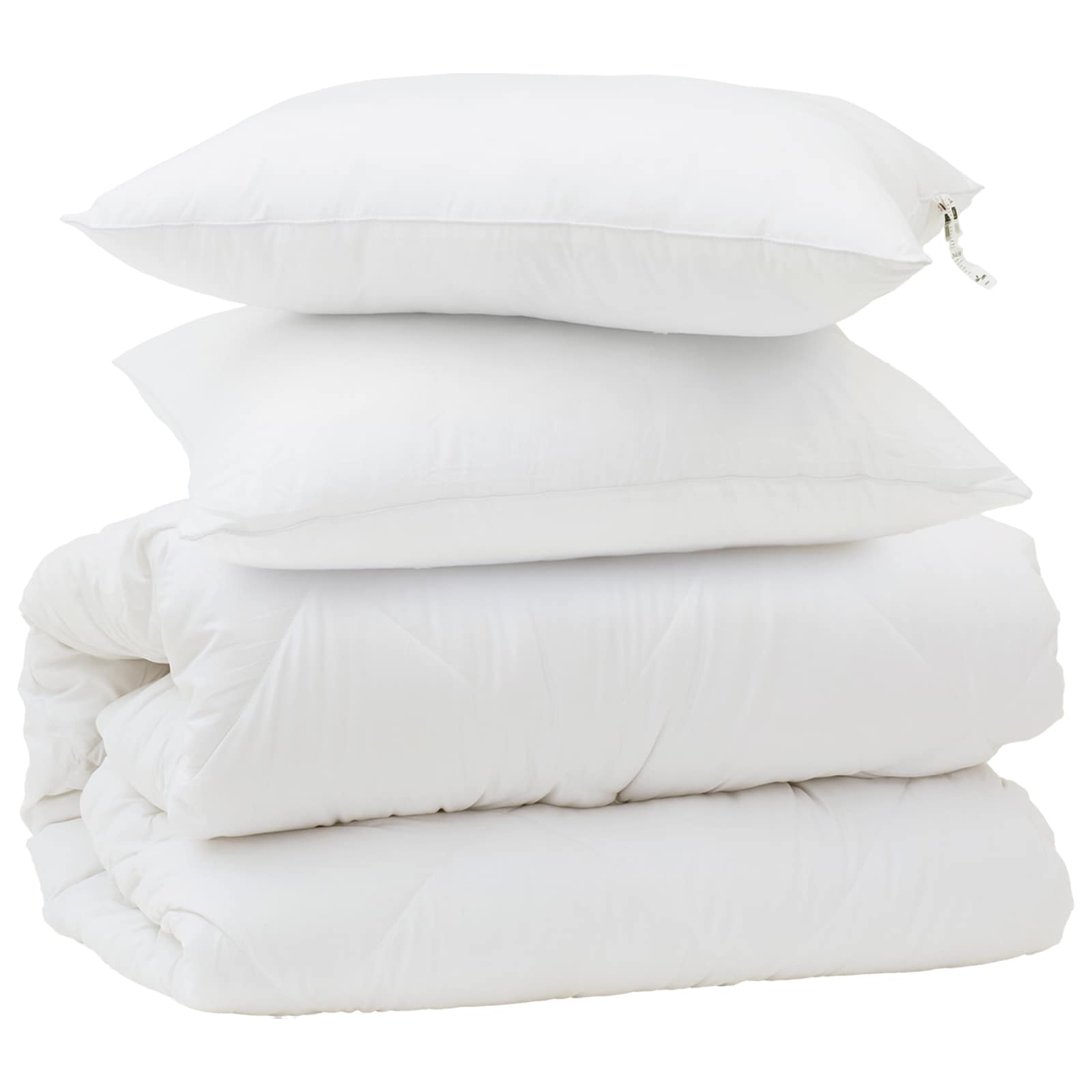 Set deka s jastukom 3 pcs Bijelo Mikrofibra i Pero