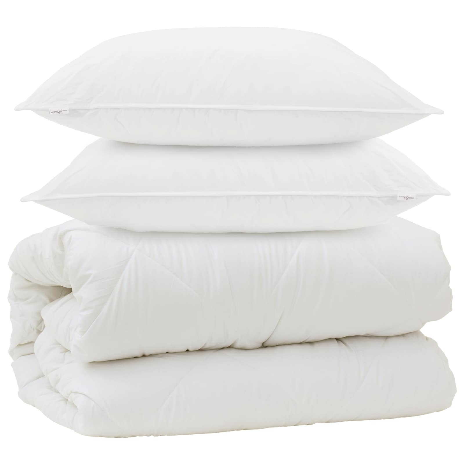 Duvet s jastucima s jastukom 3 pcs Bijelo Mikrovlakna