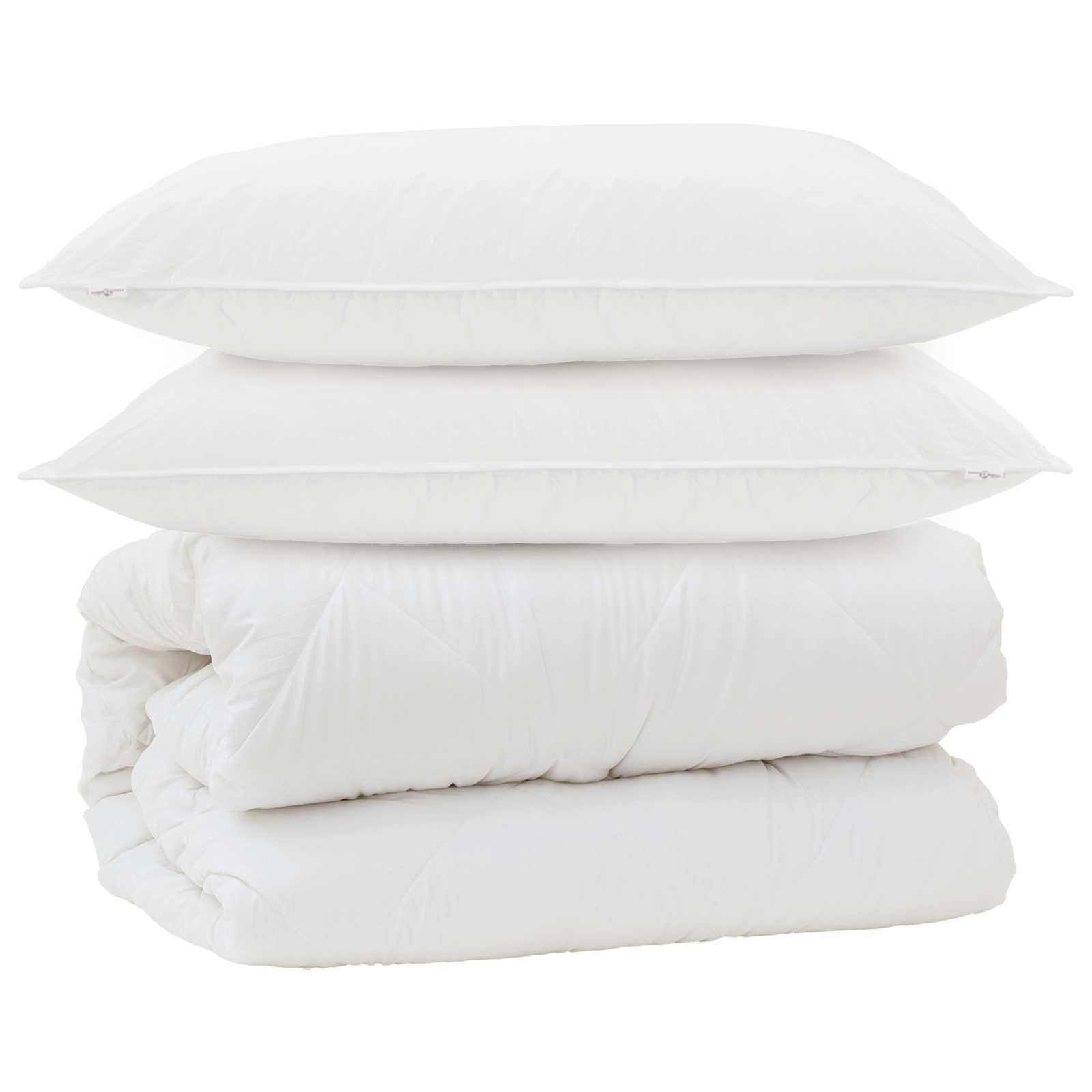 Duvet s jastucima s jastukom 3 pcs Bijelo Mikrovlakna