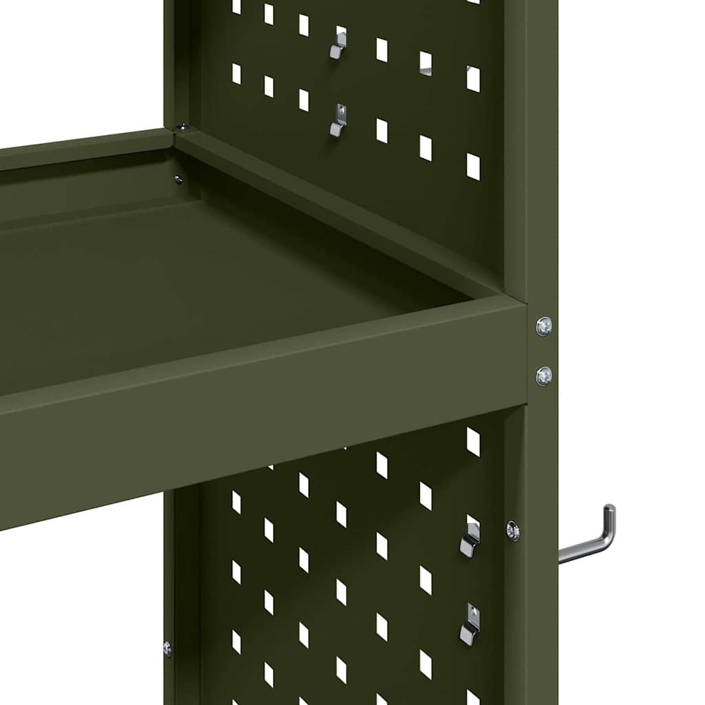 Količar za alate s policom Maslinasto zelena 75 x 35 x 73 cm