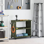 Količar za alate s policom Maslinasto zelena 75 x 35 x 73 cm
