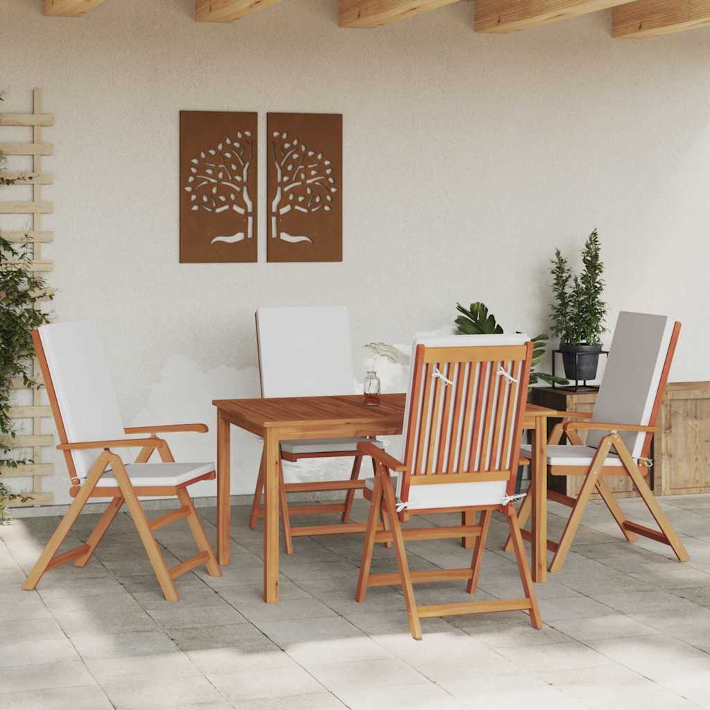 Vrtna stolica 4 pcs Smeđa i bijela 57 x 71,5 x 104 cm