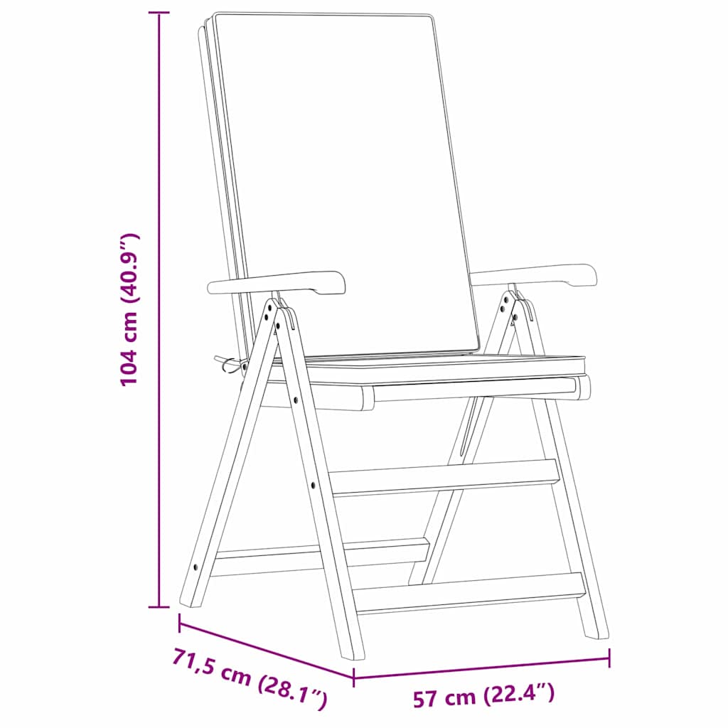 Vrtna stolica 4 pcs Smeđa i bijela 57 x 71,5 x 104 cm