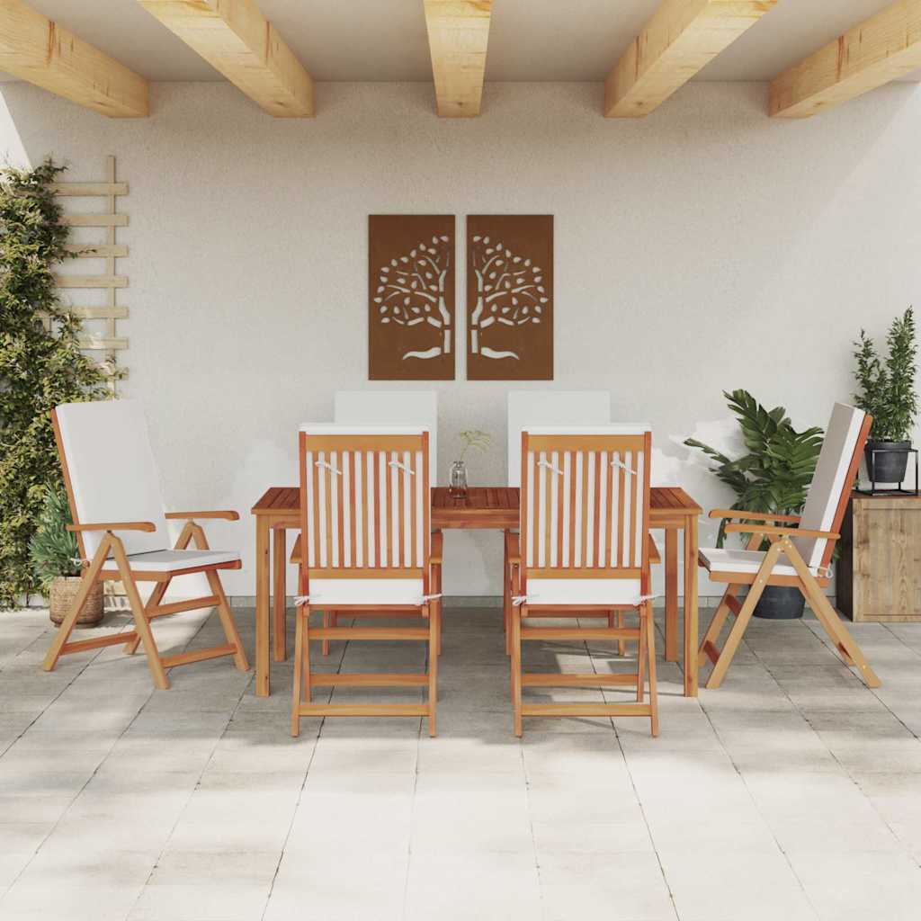 Vrtna stolica 6 pcs Smeđa i bijela 57 x 71,5 x 104 cm