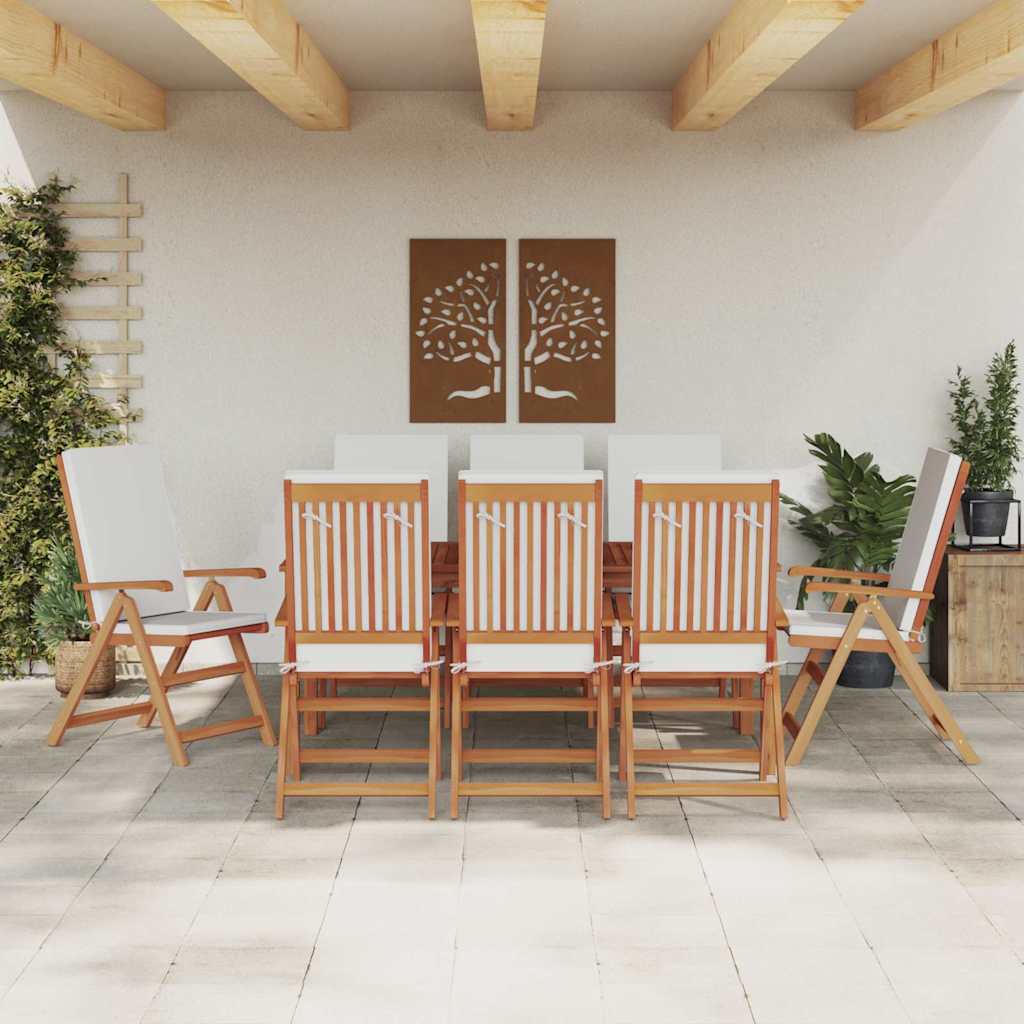 Vrtna stolica 8 pcs Smeđa i bijela 57 x 71,5 x 104 cm