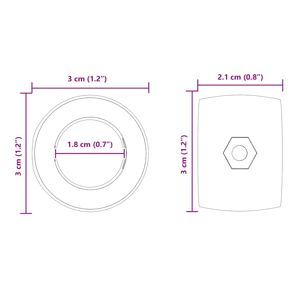 Ležajevi za stol za stoni nogomet 10 pcs Crna 3 x 3 x 2,1 cm PP