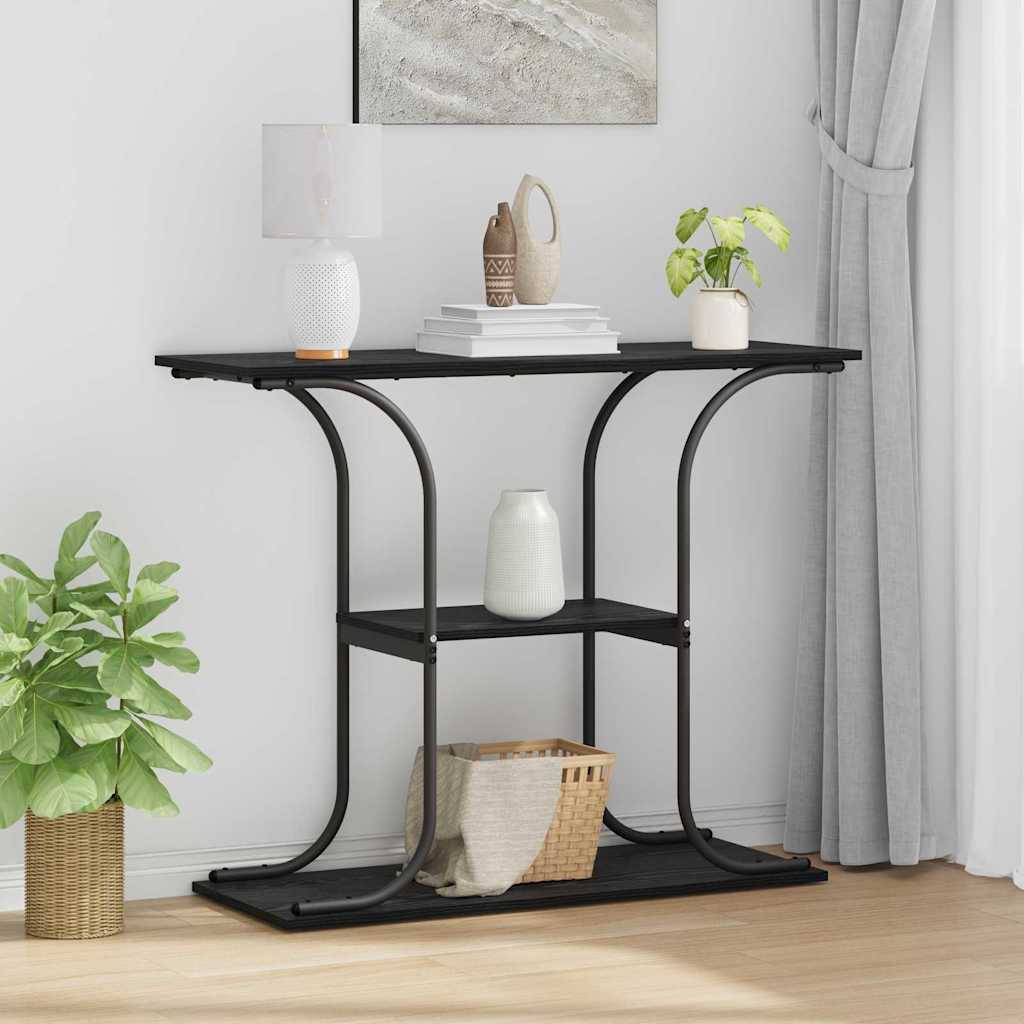 Konzolna stolica s policom Crni hrast 101 x 35 x 80,5 cm