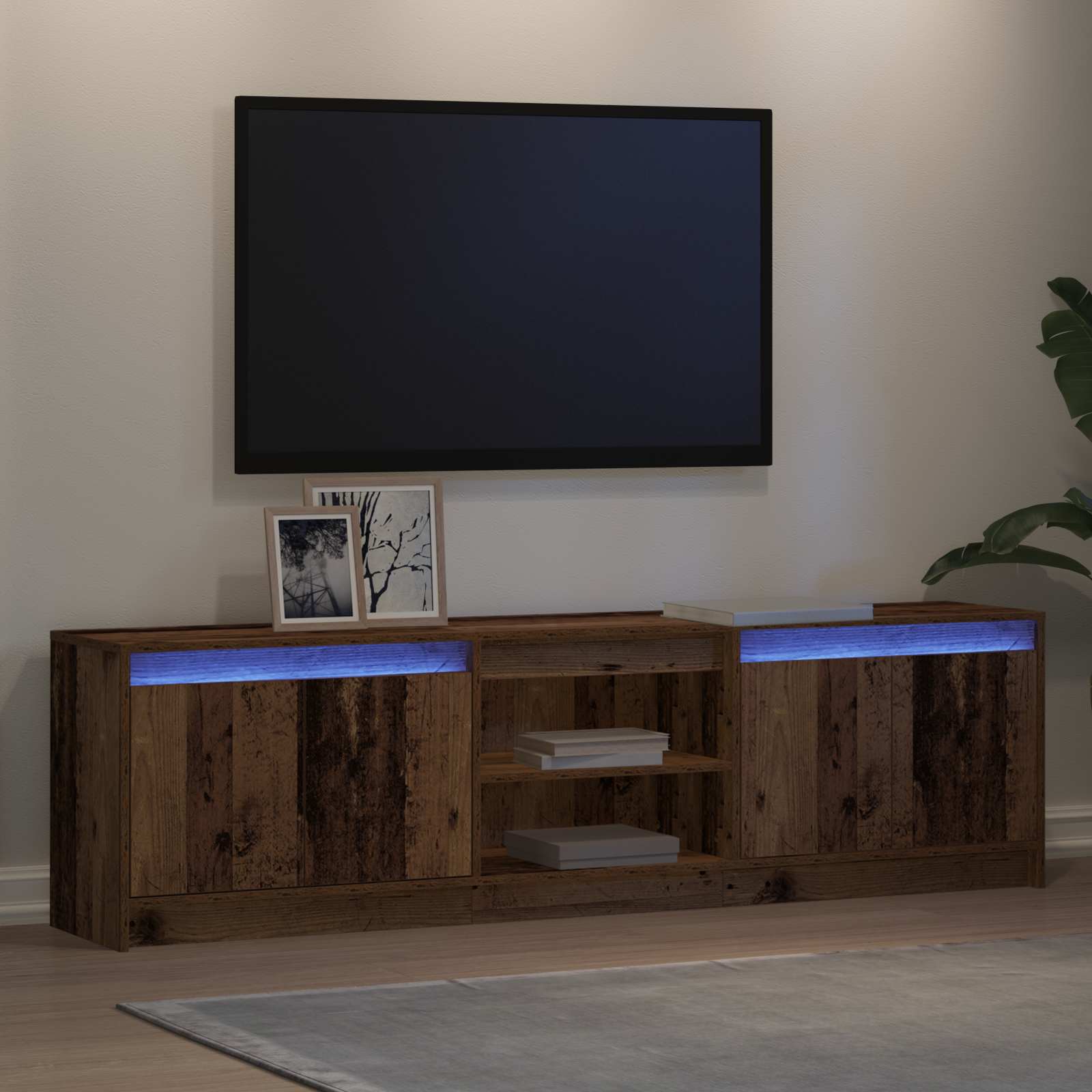 TV Jedinice 2 pcs Smeđa 180 x 34 x 50 cm Konstruirano drvo