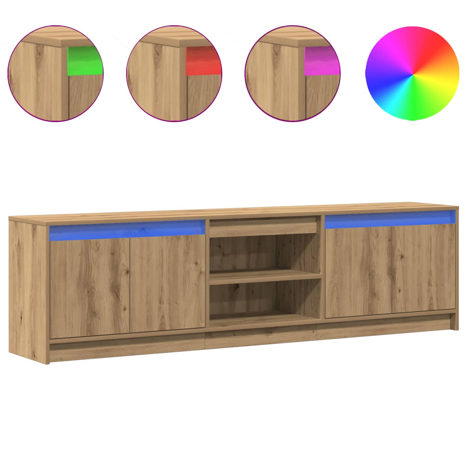 TV Jedinice 2 pcs Smeđa 180 x 34 x 50 cm Konstruirano drvo