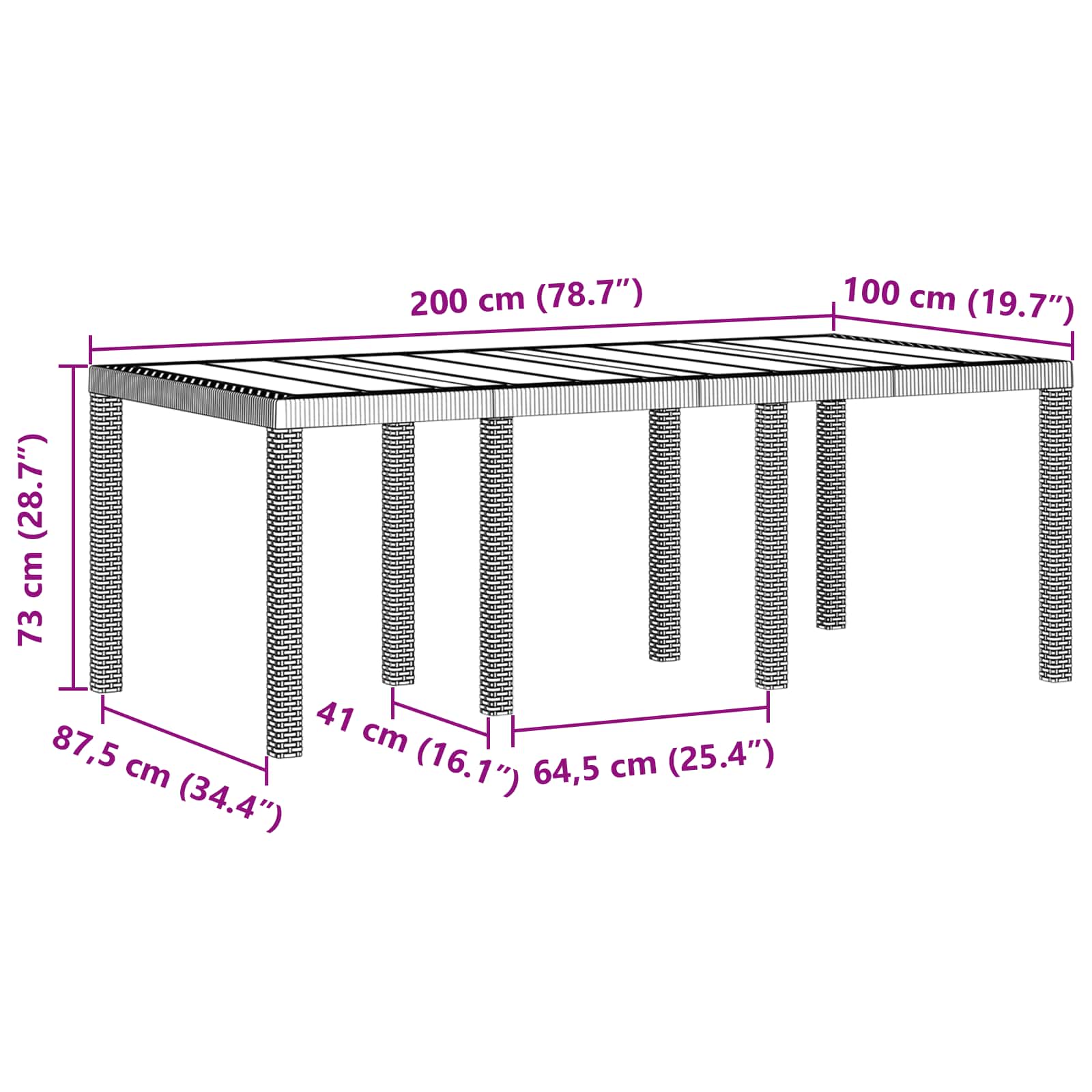 Vrtni set za objed 9 pcs Antracit Polipropilen