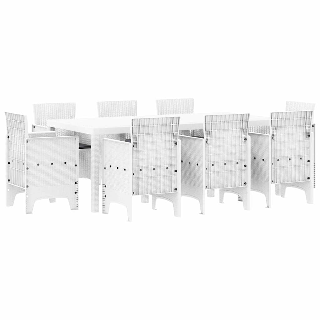 Vrtni set za objed 9 pcs Bijela Polipropilen