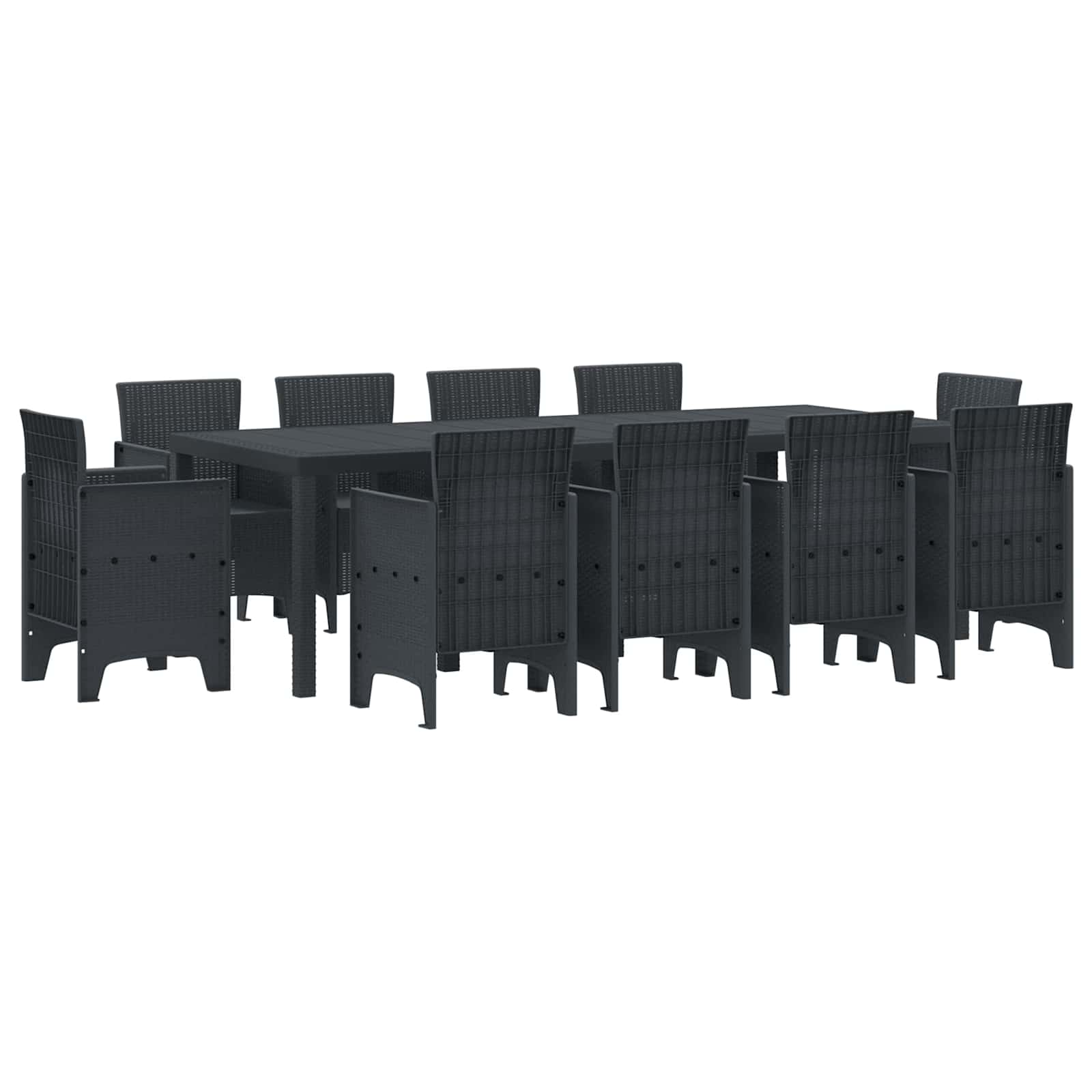 Vrtni set za objed 11 pcs Antracit Polipropilen