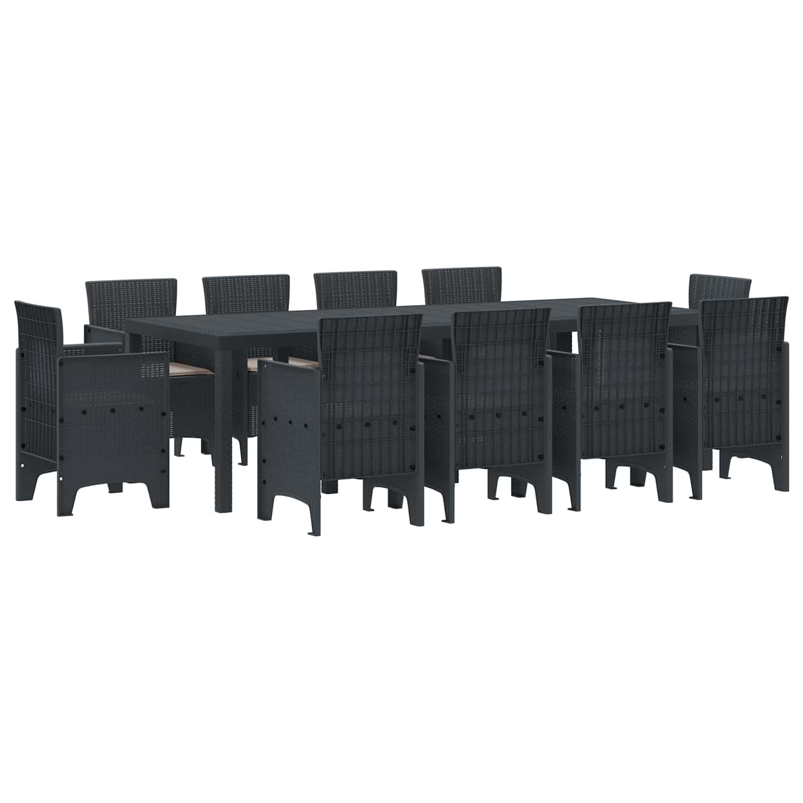 Vrtni set za objed 11 pcs Antracit Polipropilen