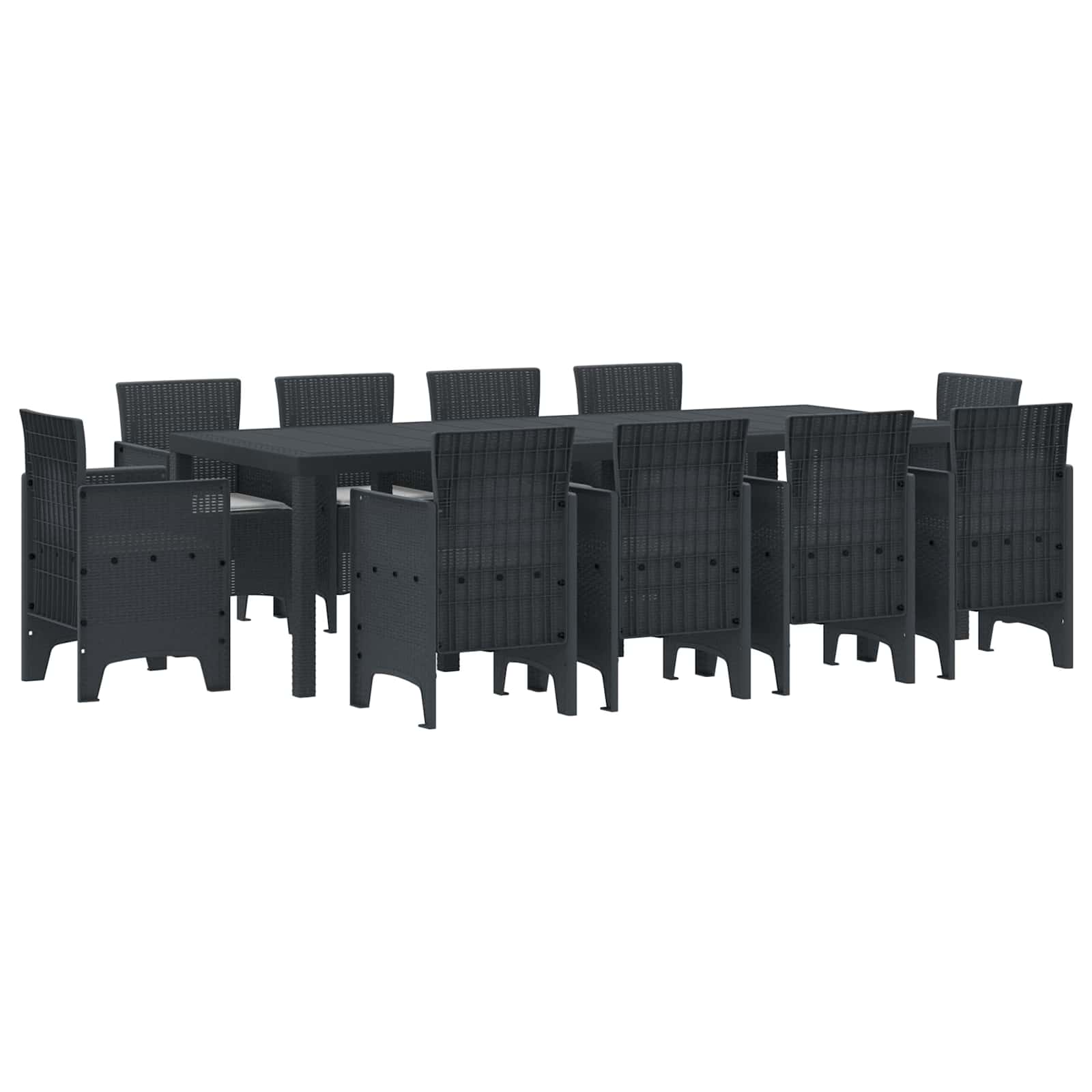 Vrtni set za objed 11 pcs Antracit Polipropilen