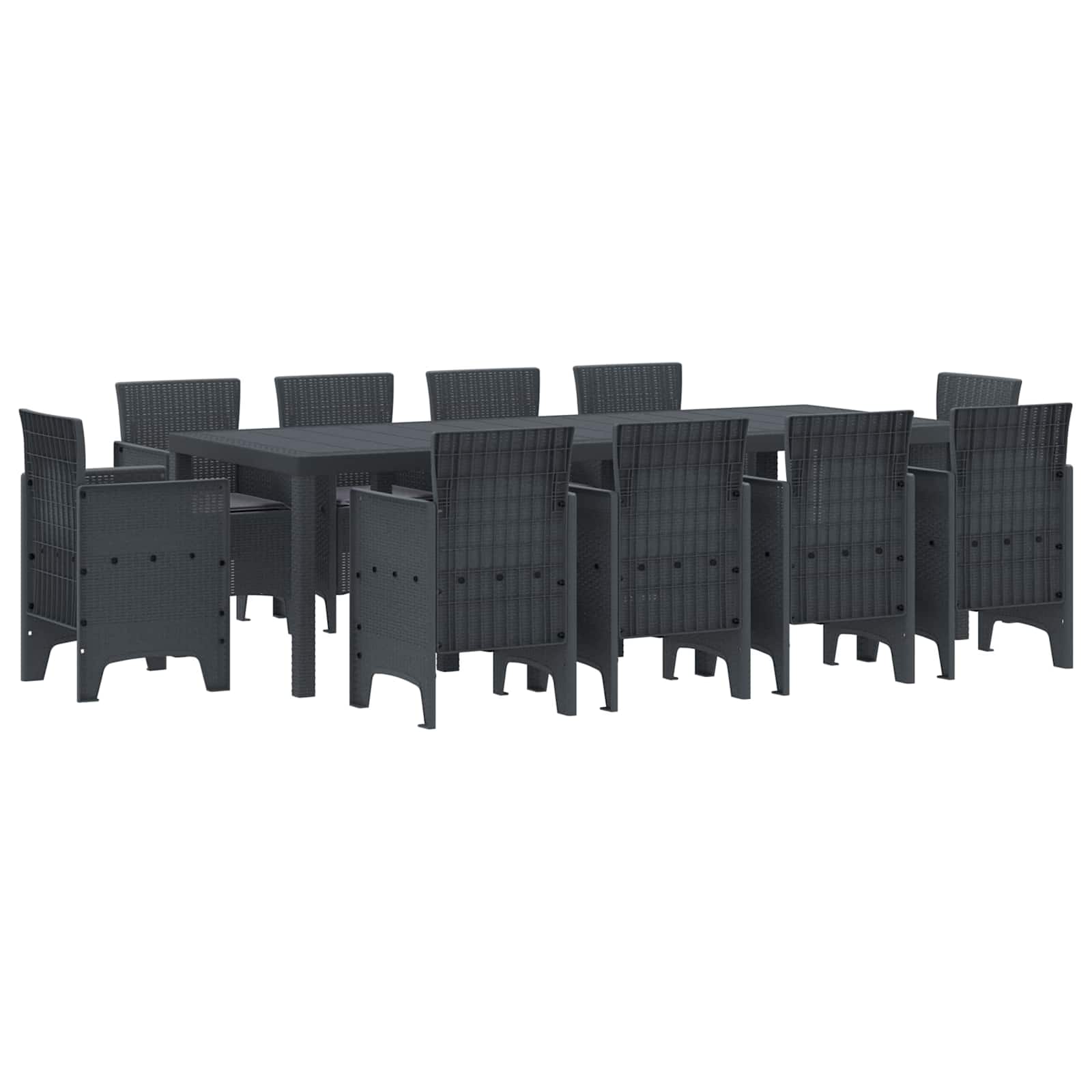 Vrtni set za objed 11 pcs Antracit Polipropilen