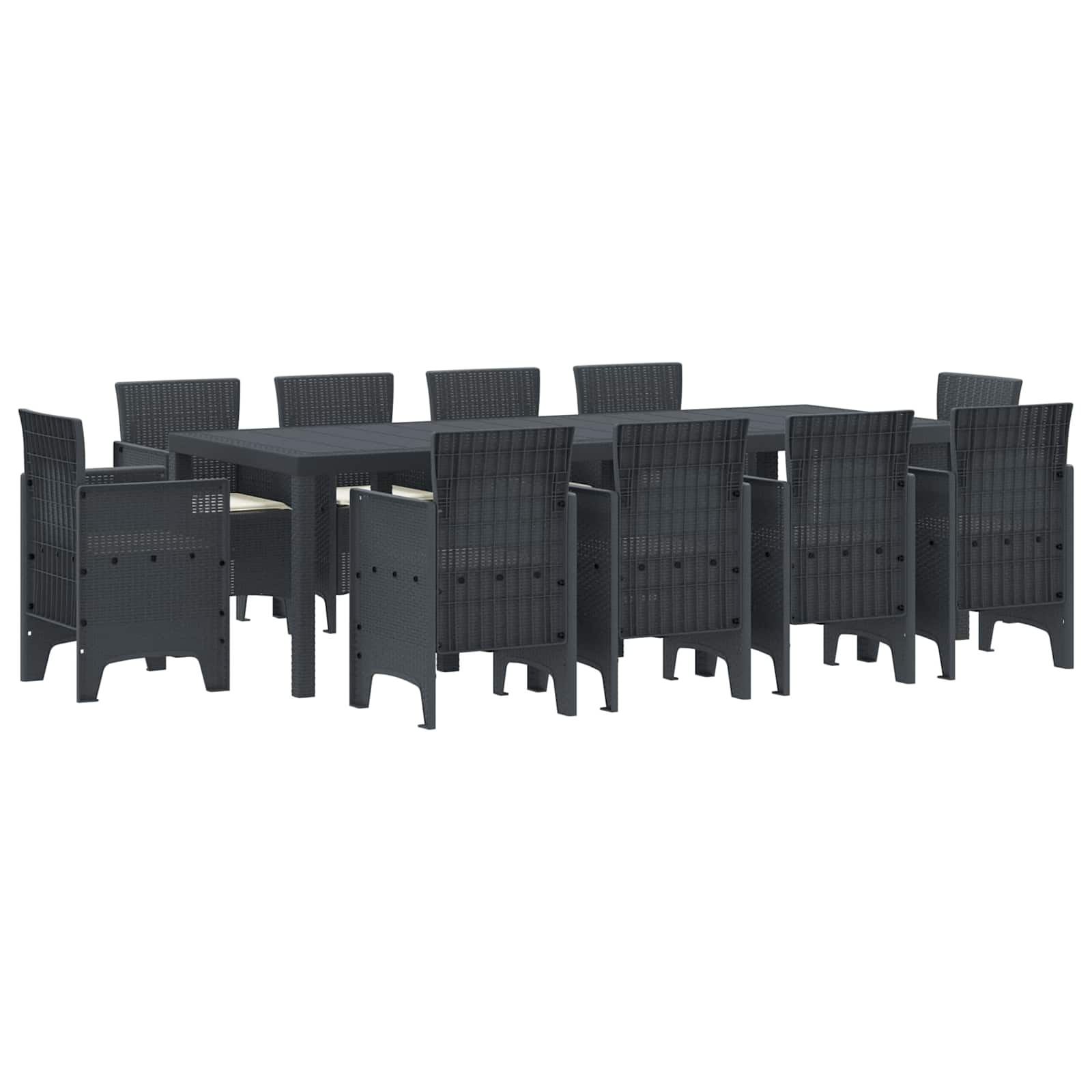 Vrtni set za objed 11 pcs Antracit Polipropilen
