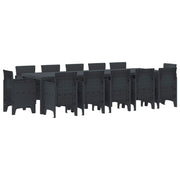 Vrtni set za objed 13 pcs Antracit Plastika