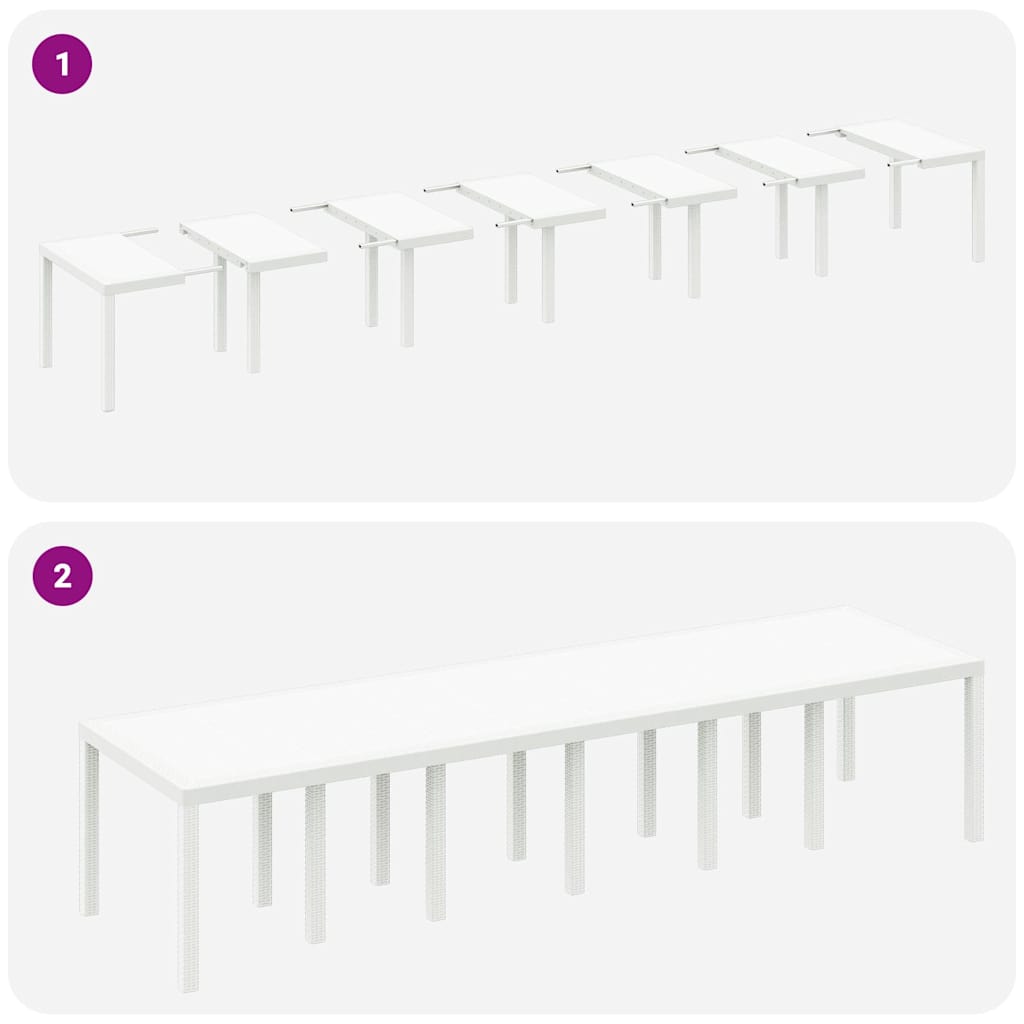 Vrtni set za objed 15 pcs Bijelo Polt ratan