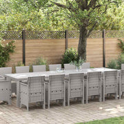 Vrtni set za objed 15 pcs Svijetlo sive, taupe Polt ratan