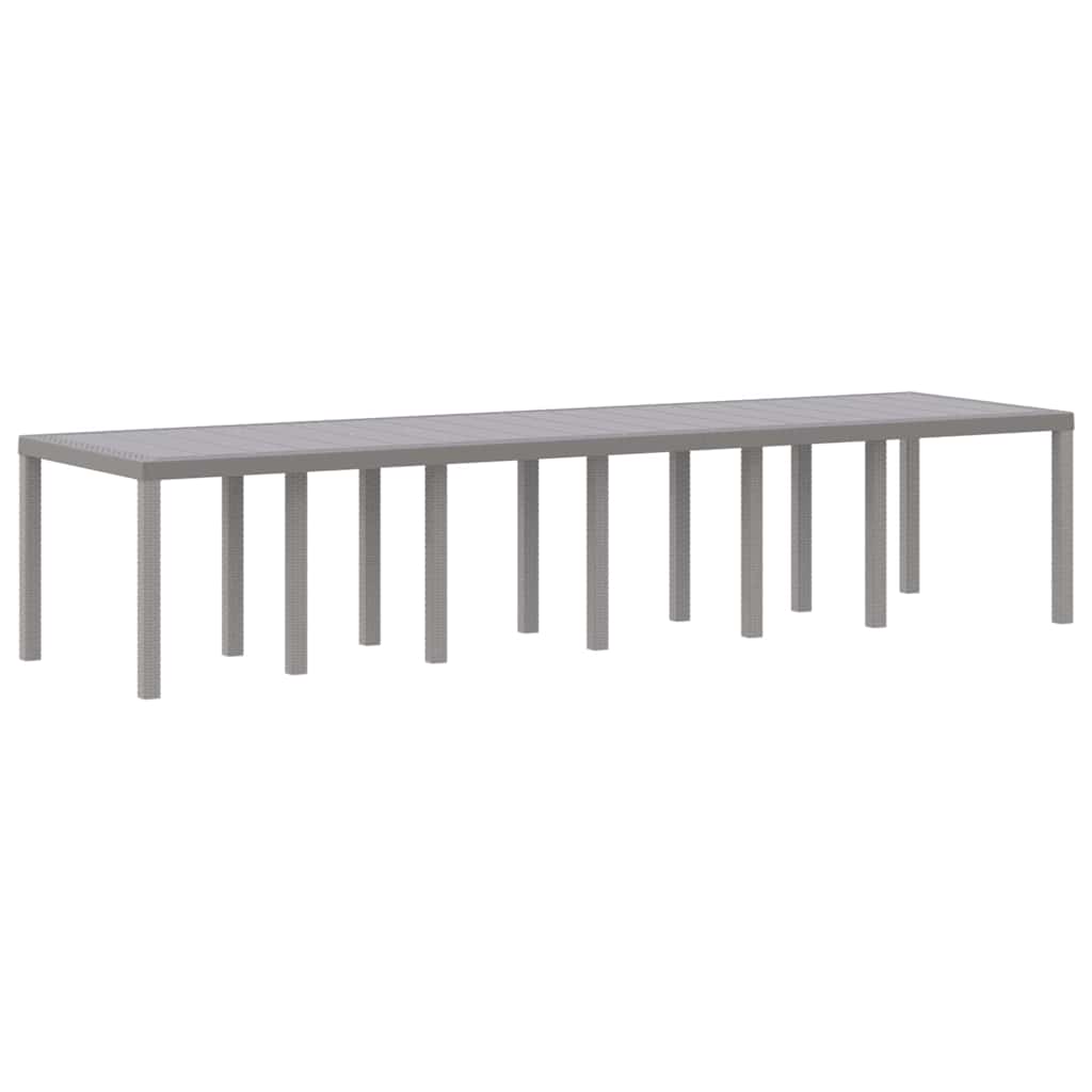 Vrtni set za objed 15 pcs Svjetlosiva Polt ratan