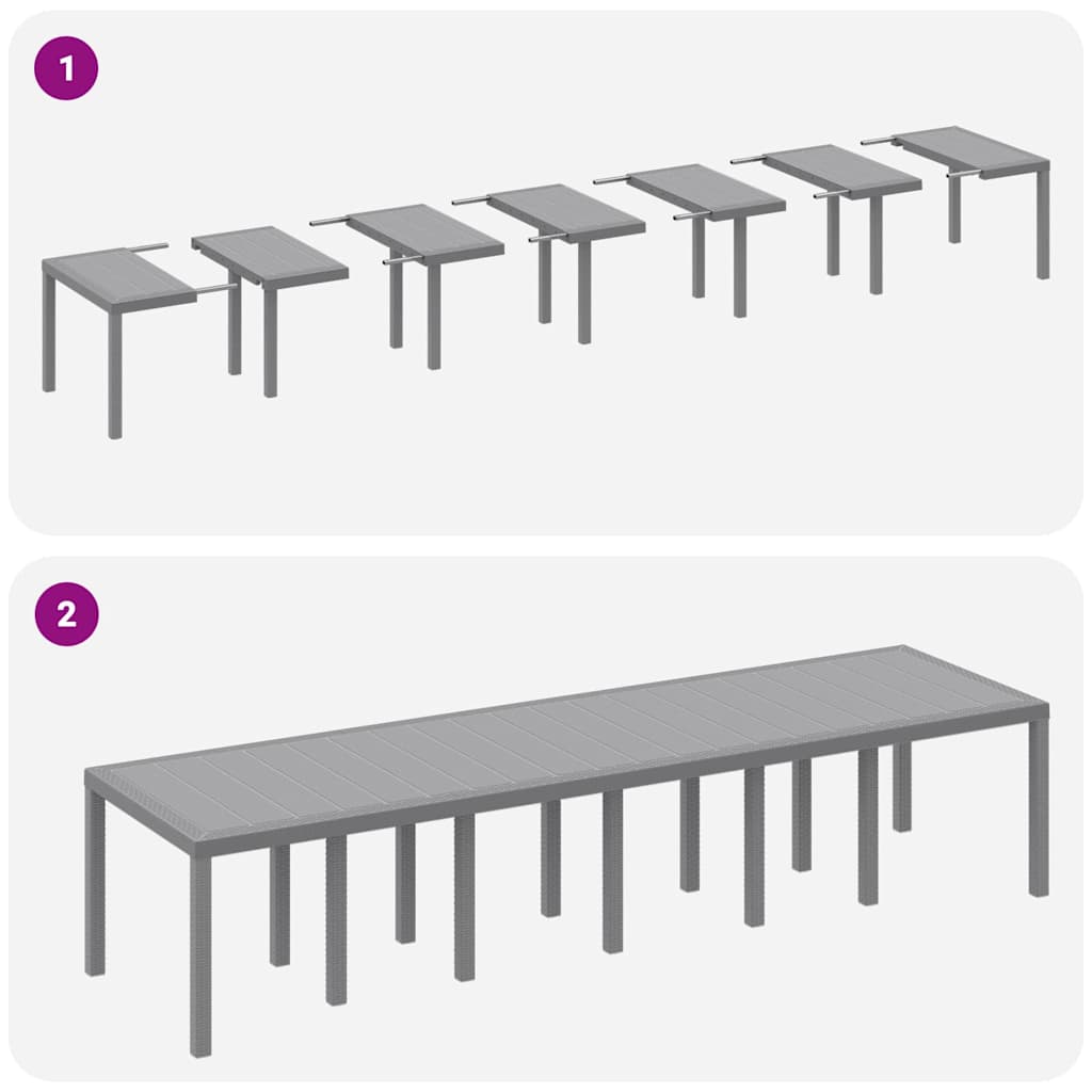Vrtni set za objed 15 pcs Bijela i antracit Polt ratan